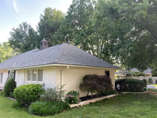 Completed Residential Roof Replacement with Certainteed Belmont IR Shingles. Stonegate Gray. 4 Star warranty which covers Any manufactures defects for the period of 50 years. 