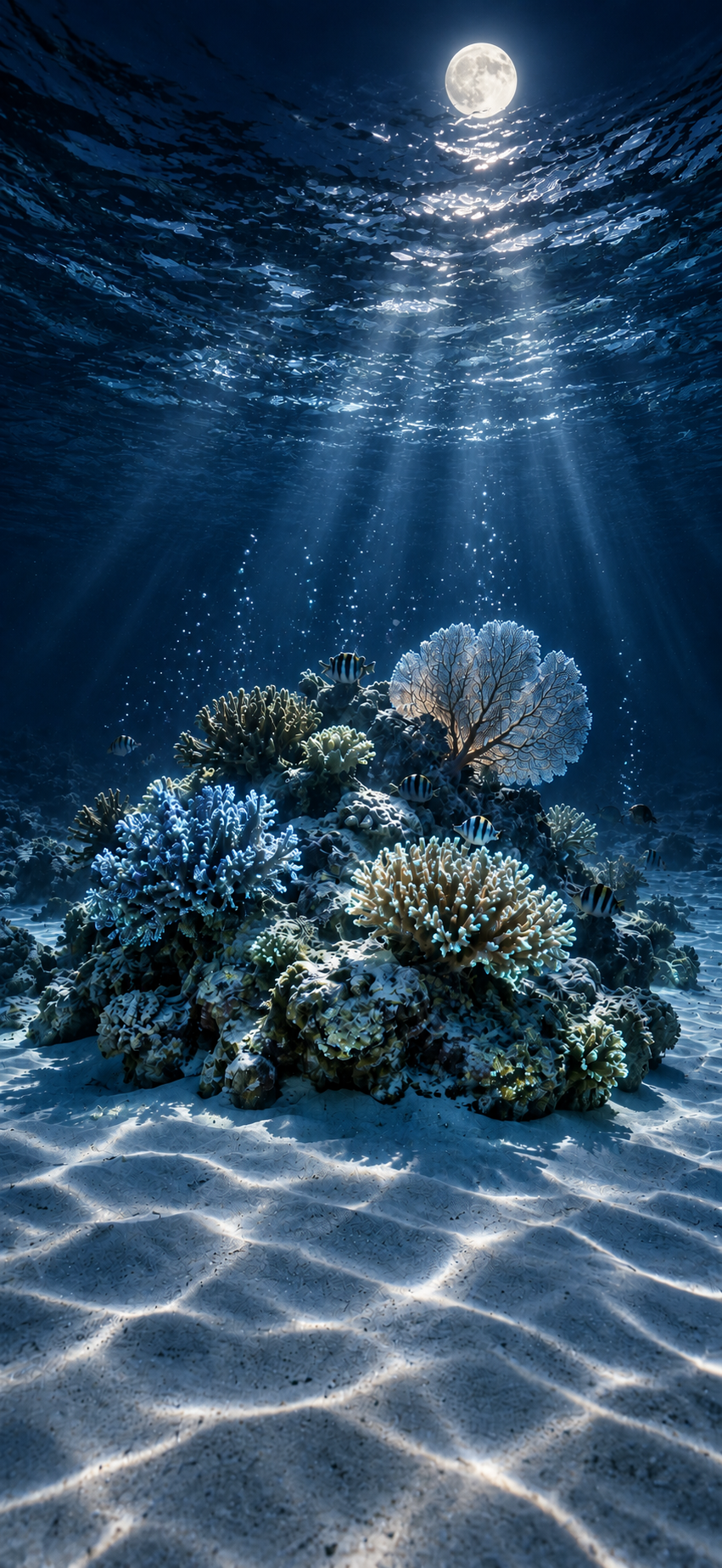 Coral Shallows Night + Full Moon