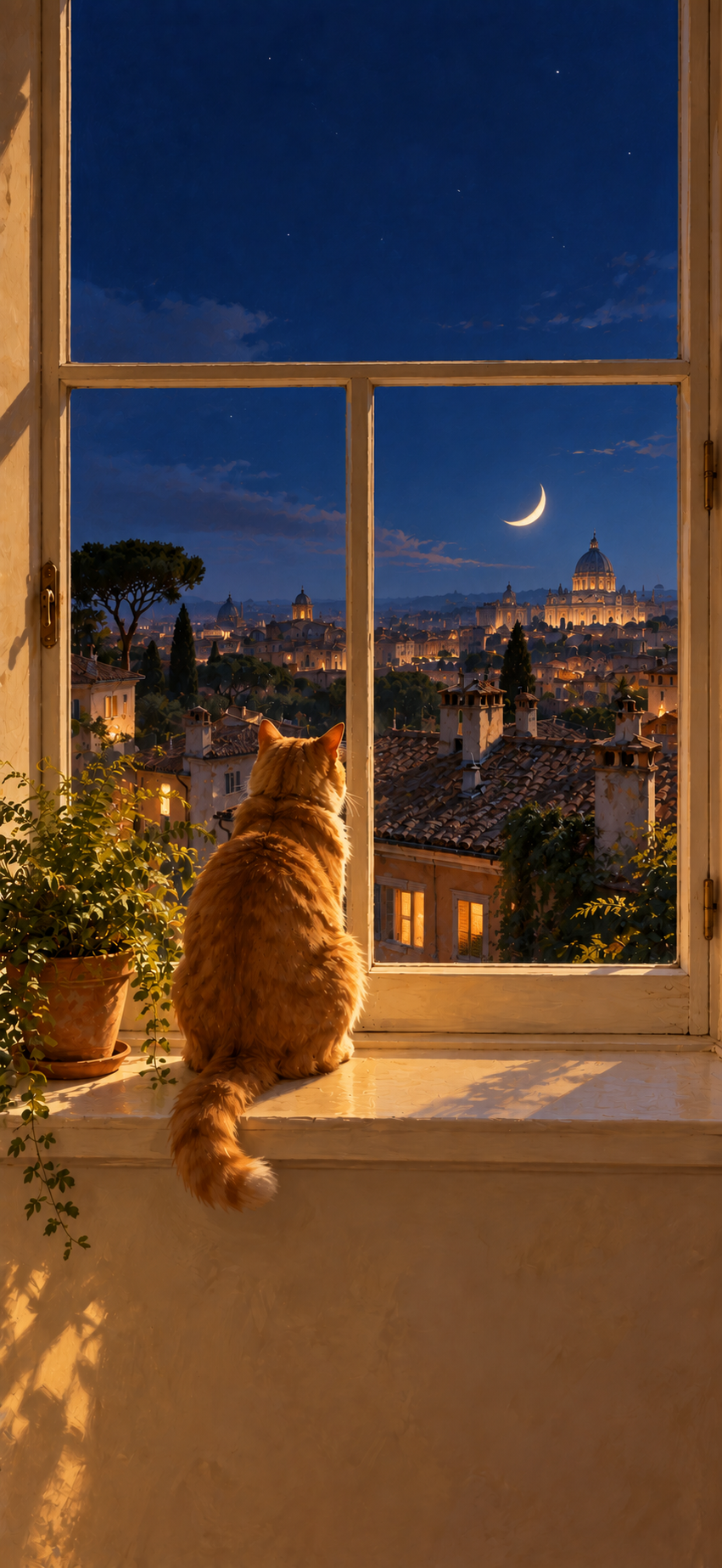 Window Cat Night