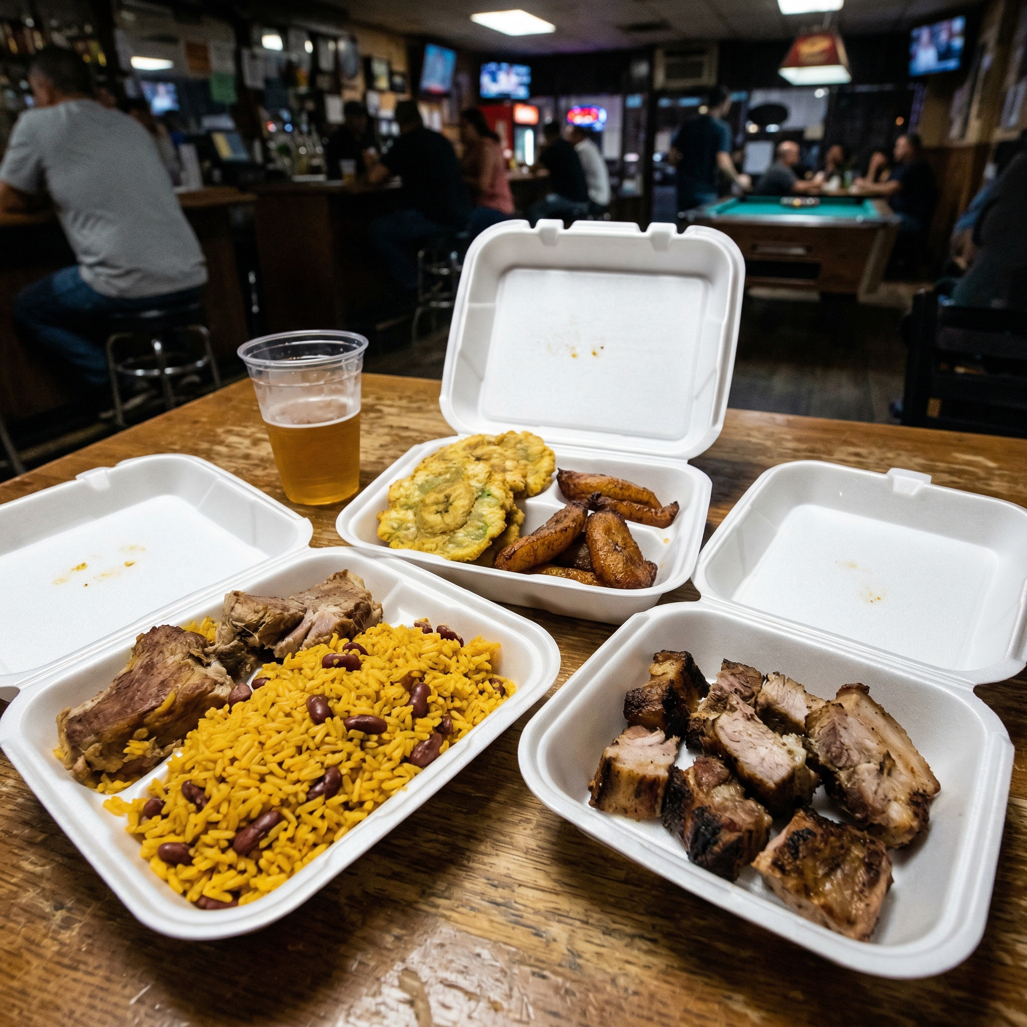 Platos típicos puertorriqueños en Figueroa Bar & Grill