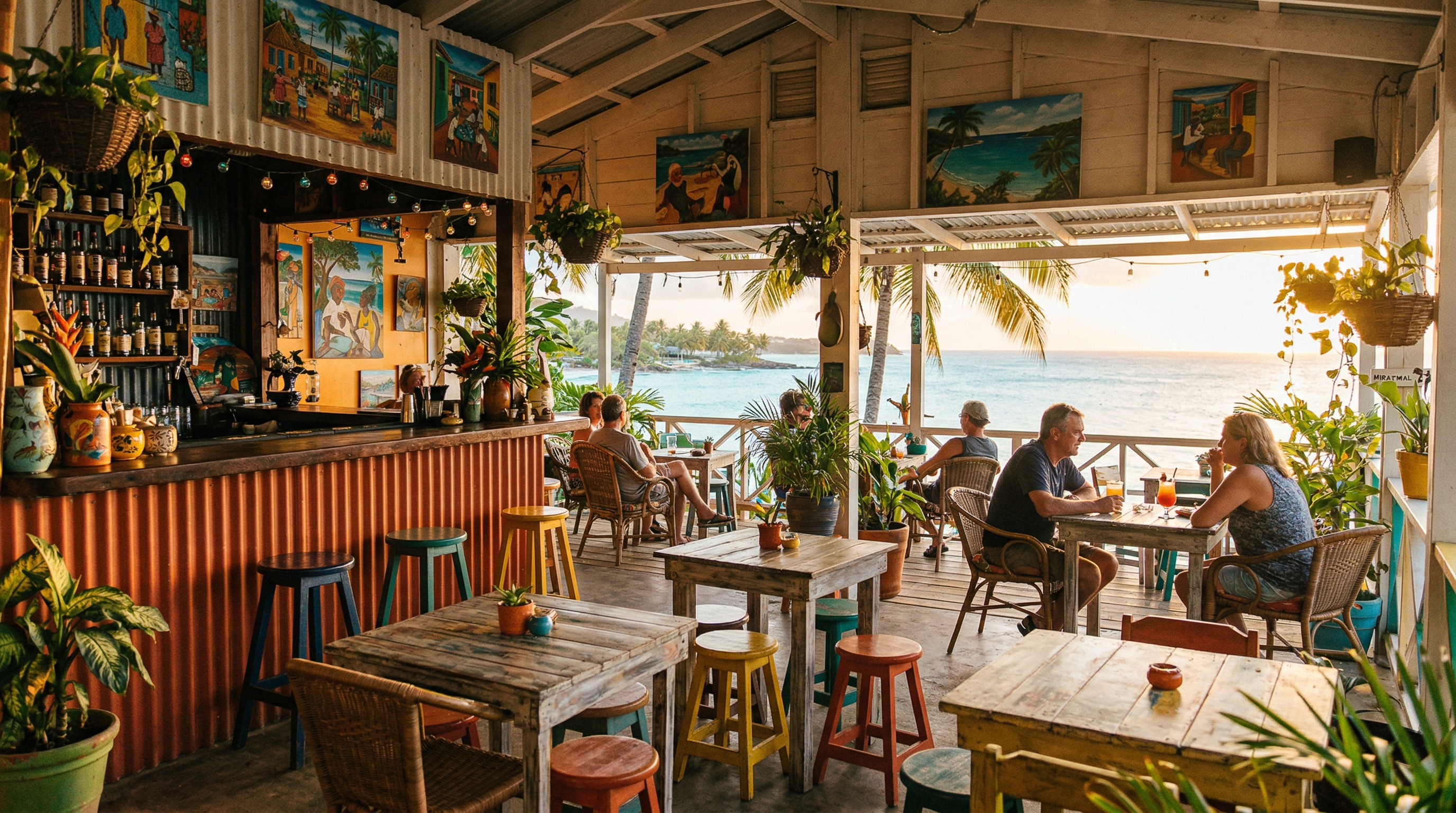 Interior del Miramar Bar con ambiente relajado y auténtico