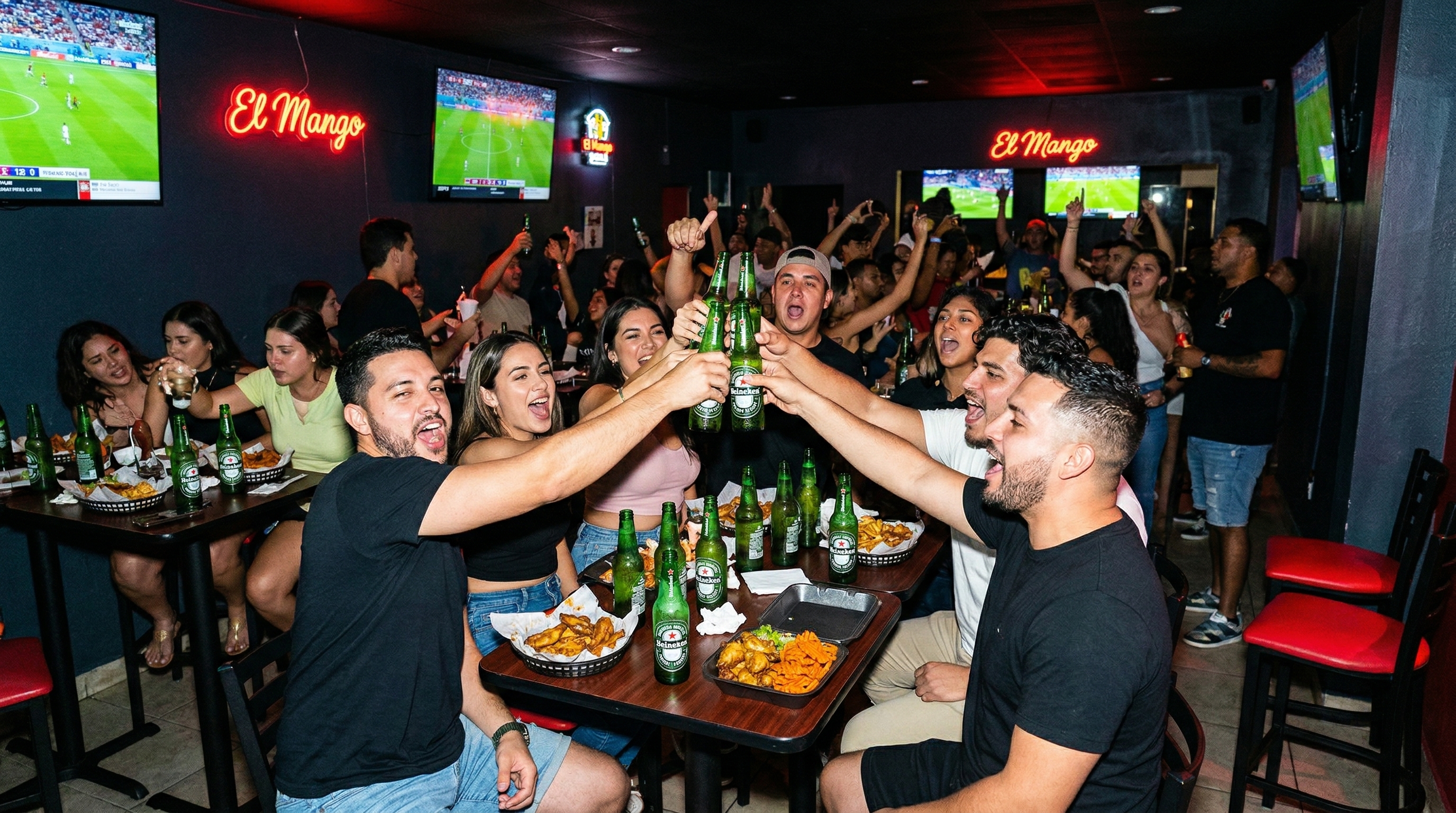 El ambiente de El Mango SportBar en la noche
