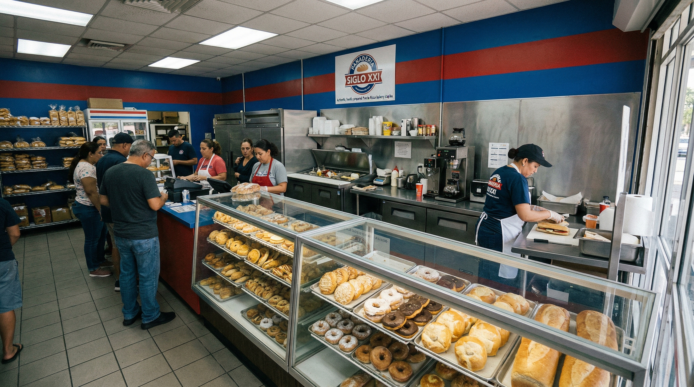 Interior y mostrador de Panadería Siglo XXI