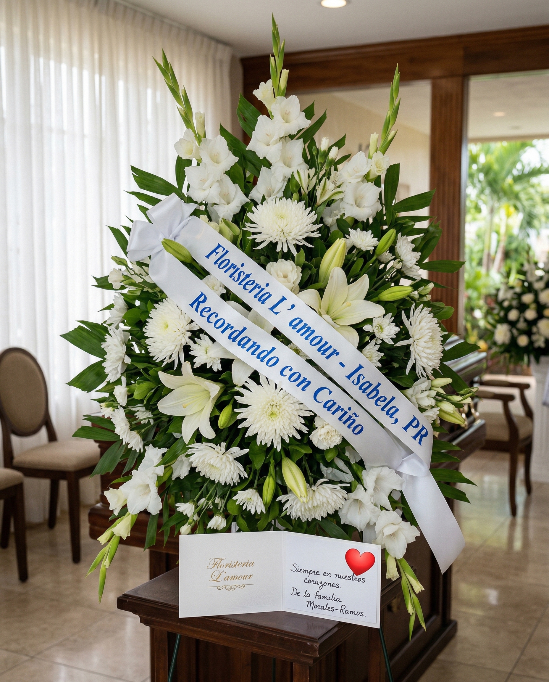 Arreglo floral de condolencias — Floristería L'amour