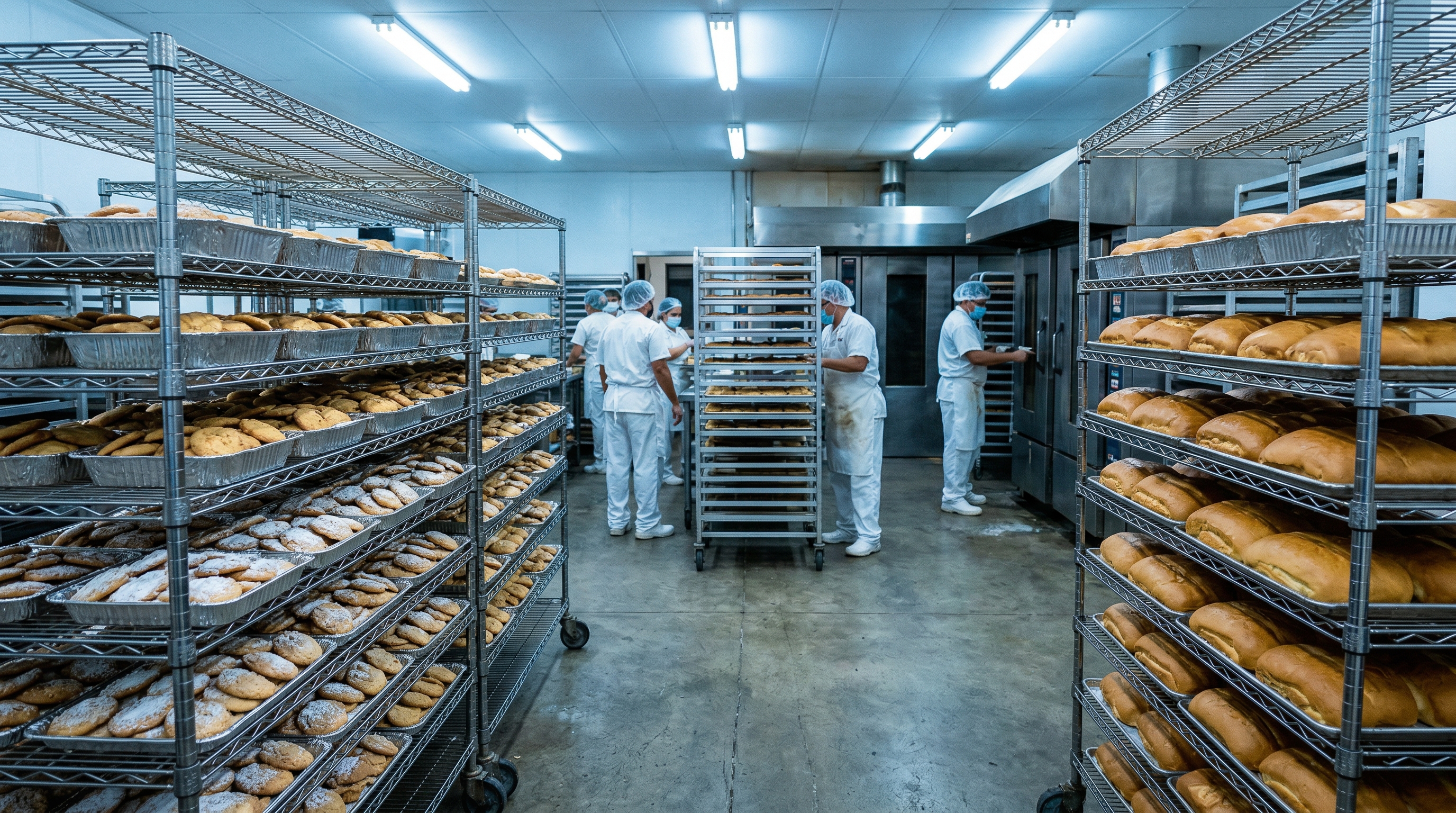 Piso de producción industrial de Los Muchachos Bakery