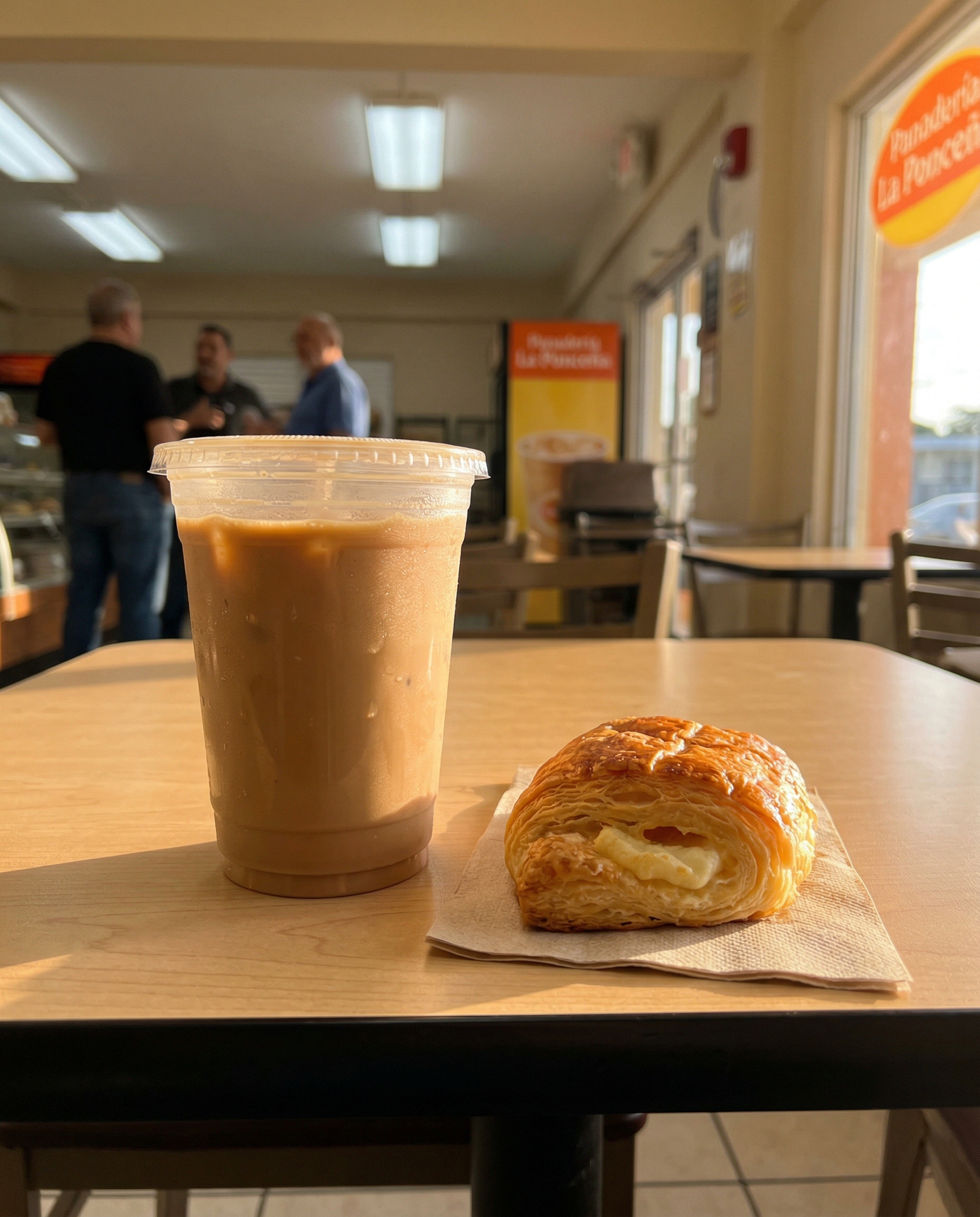 Café con leche y quesito en La Ponceña