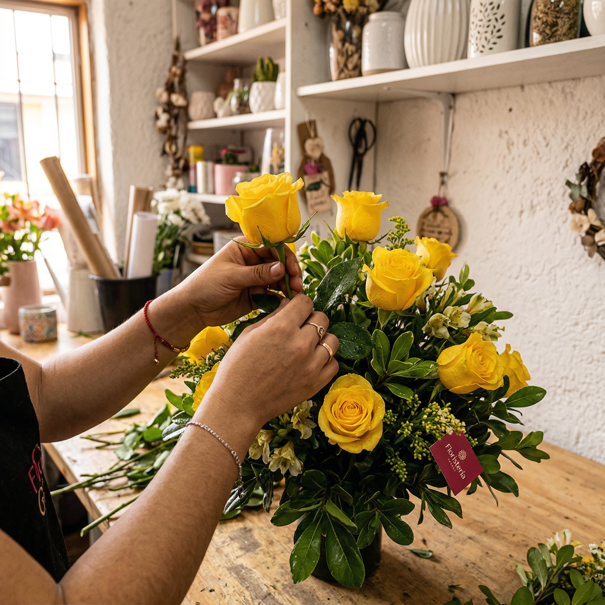 Rosas amarillas de cerca — Floristería Garcés