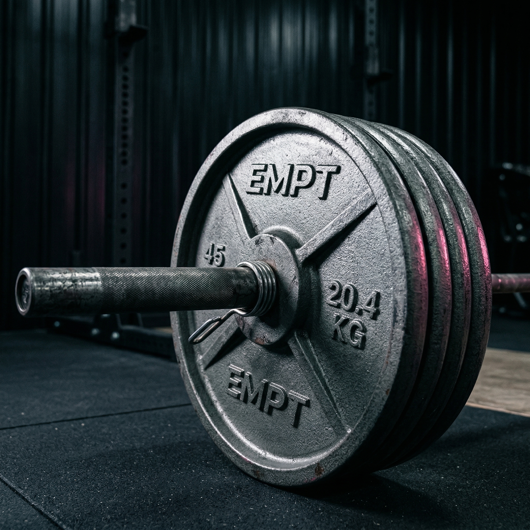 Discos y barras de peso en EMPT GYM