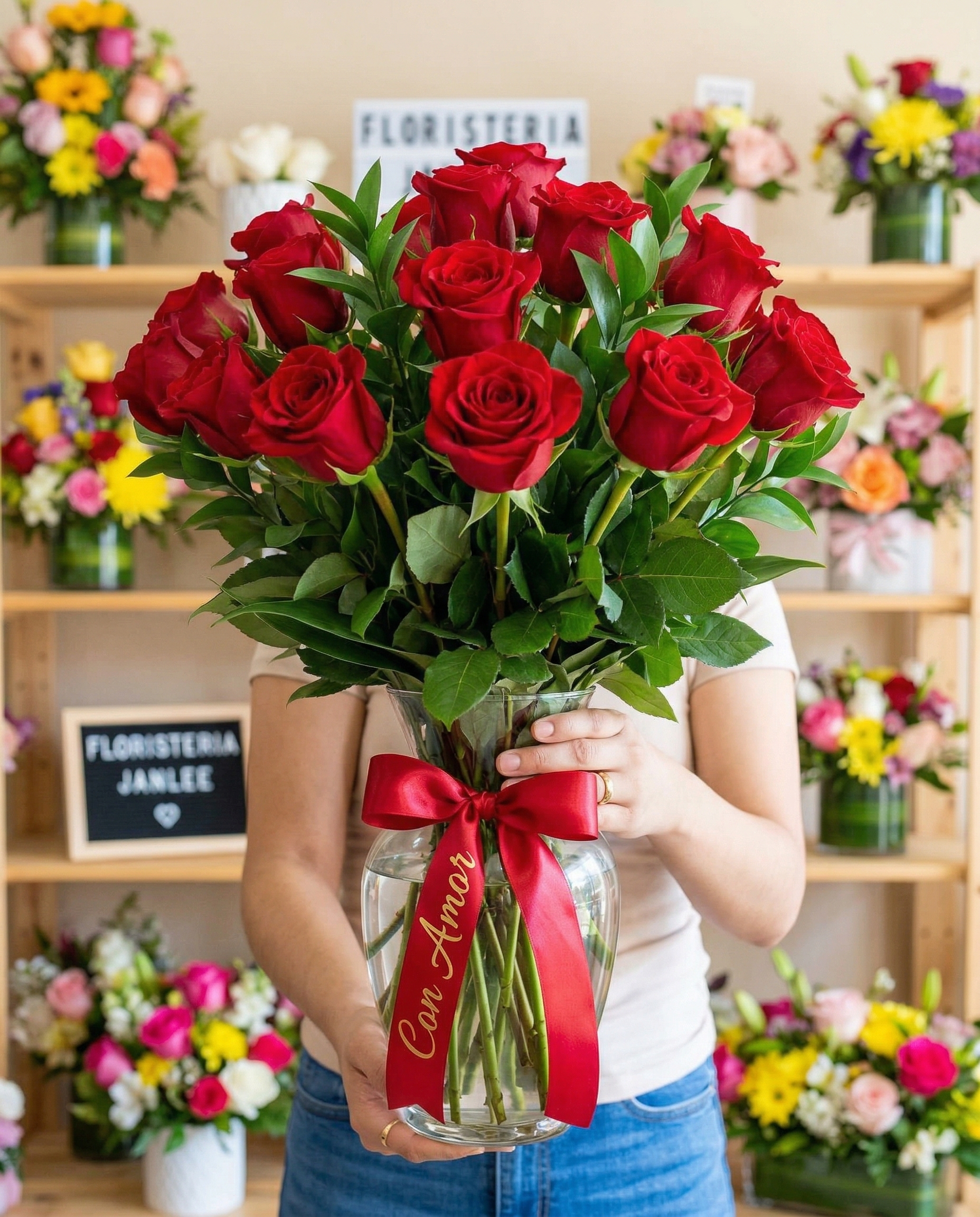 Arreglo Clásico Rojo — rosas rojas frescas