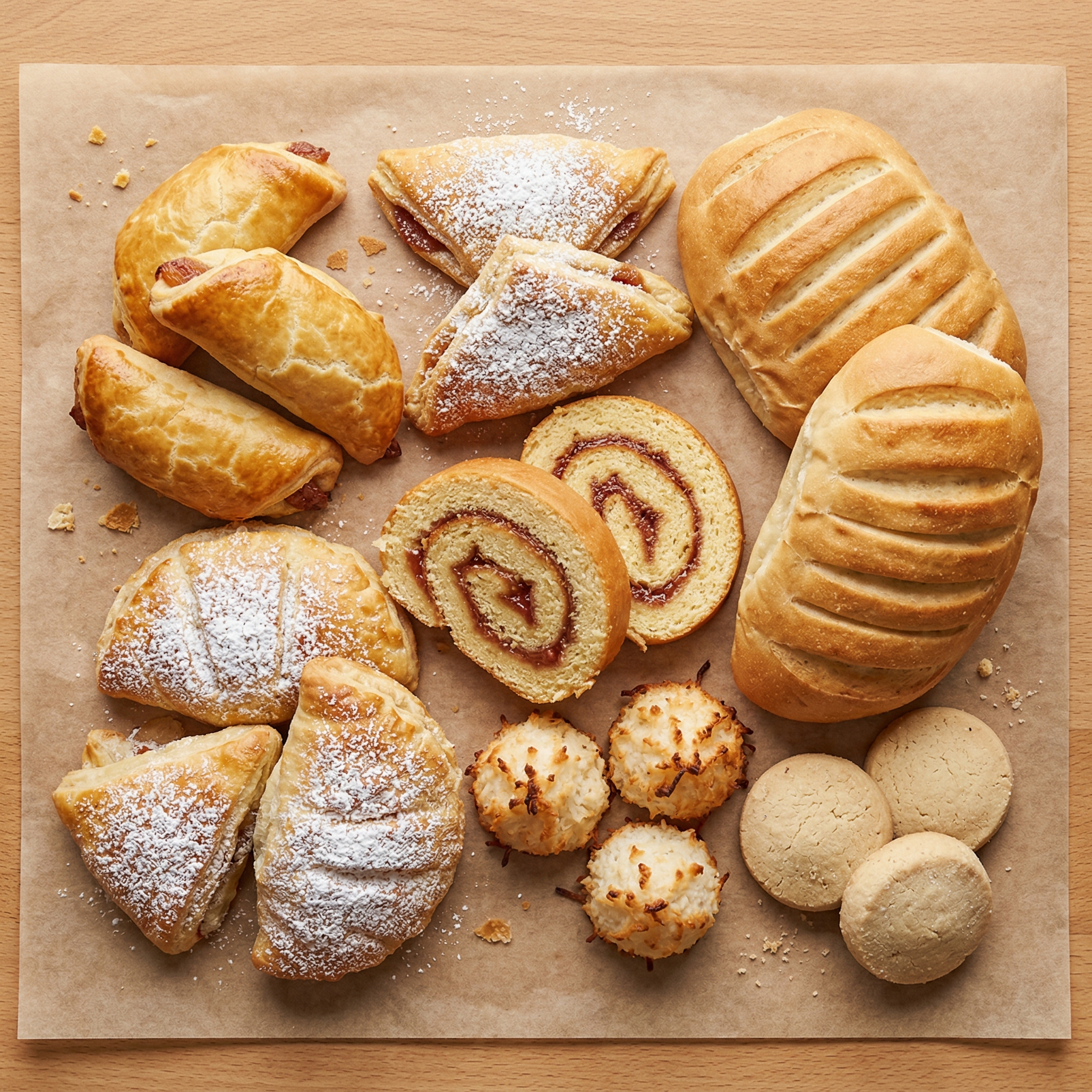 Variedad de pasteles y repostería artesanal