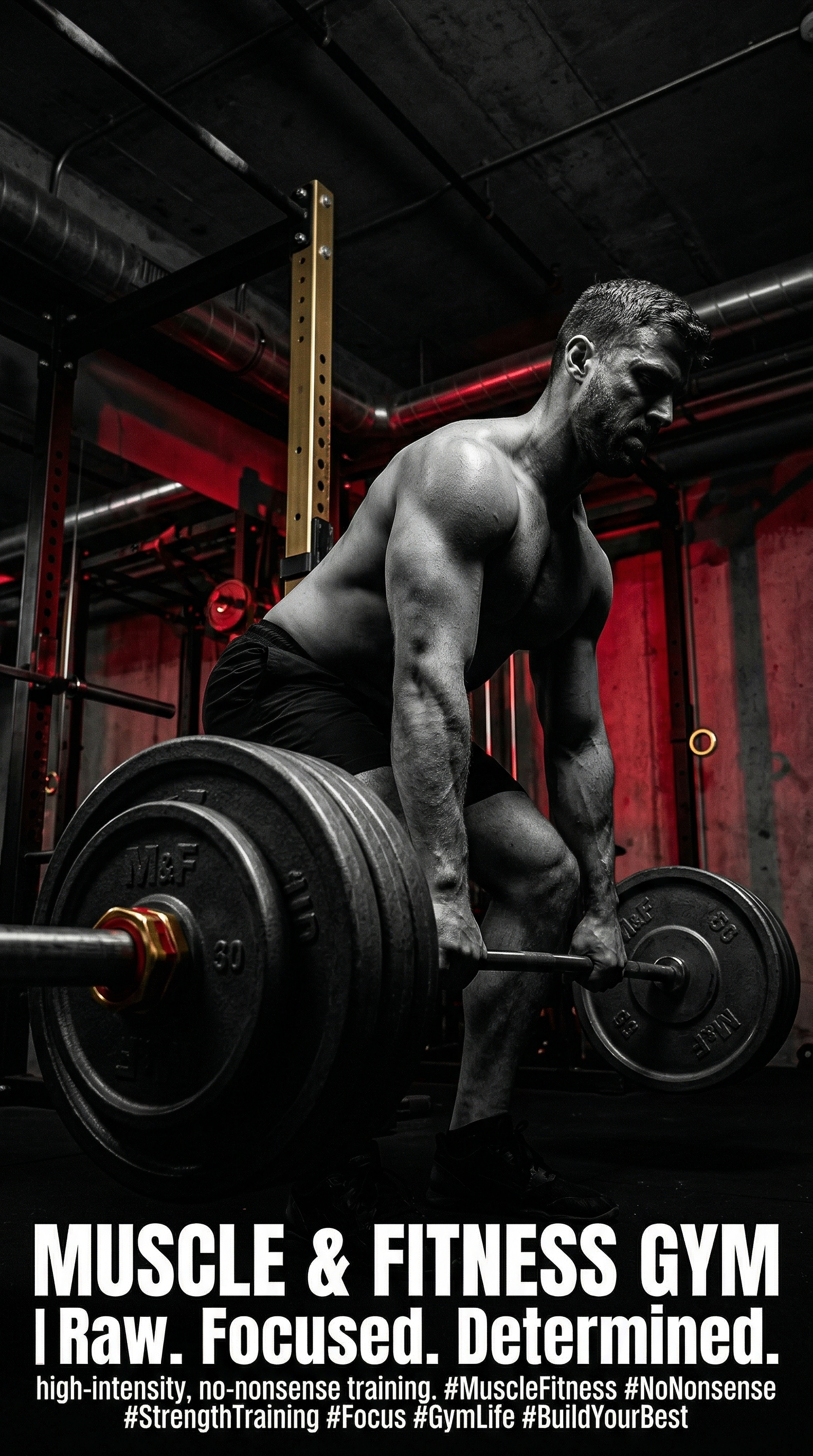 Dedicated athlete at Muscle & Fitness Gym