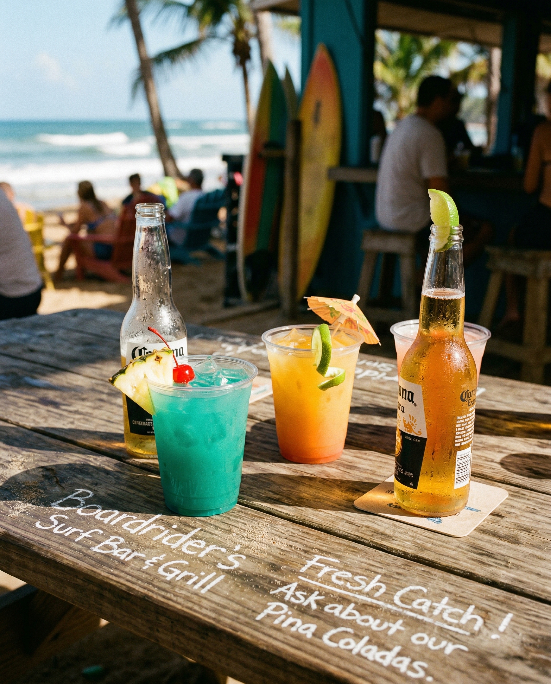 Cold drinks at Boardrider's bar