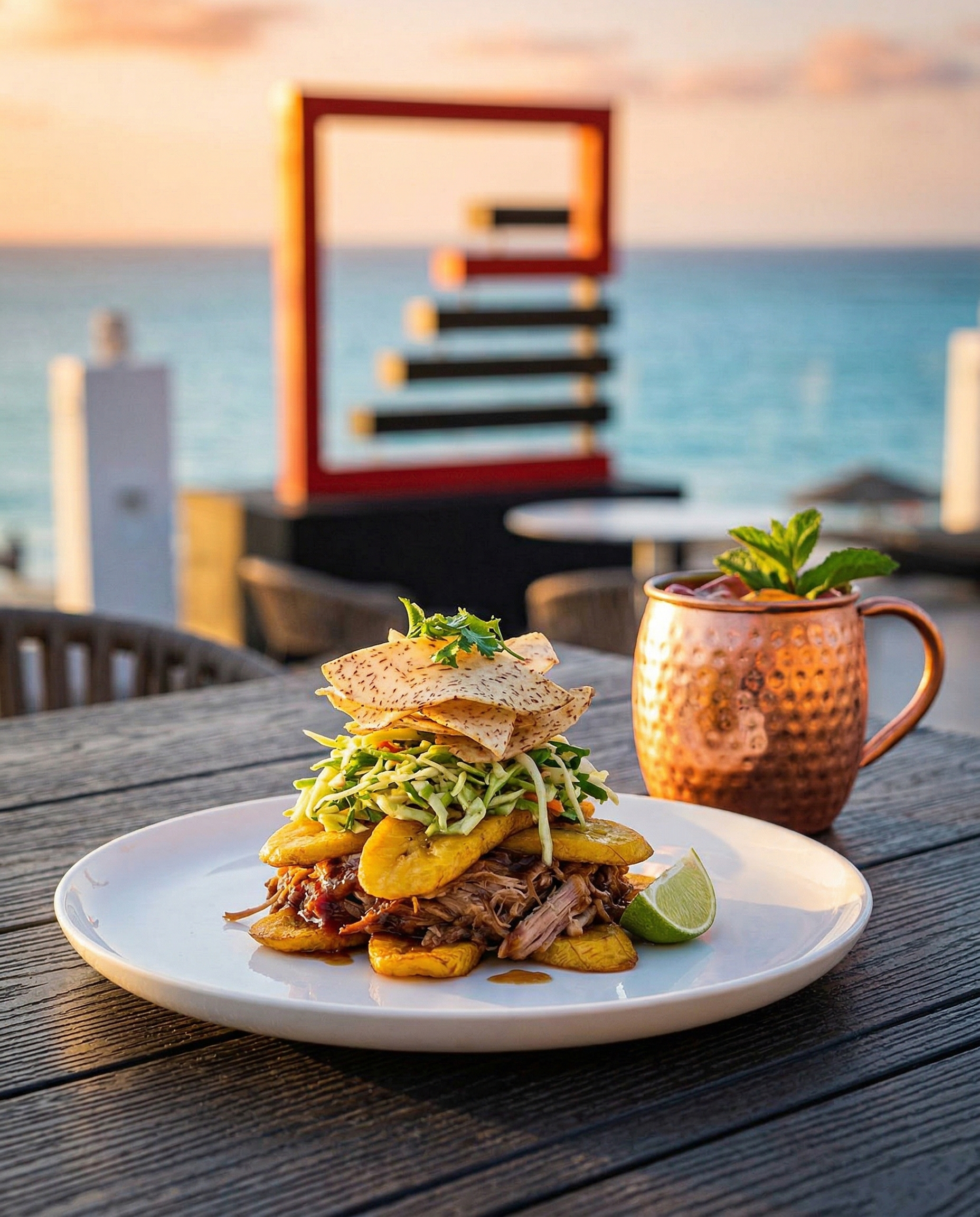 Plato de cocina caribeña premium