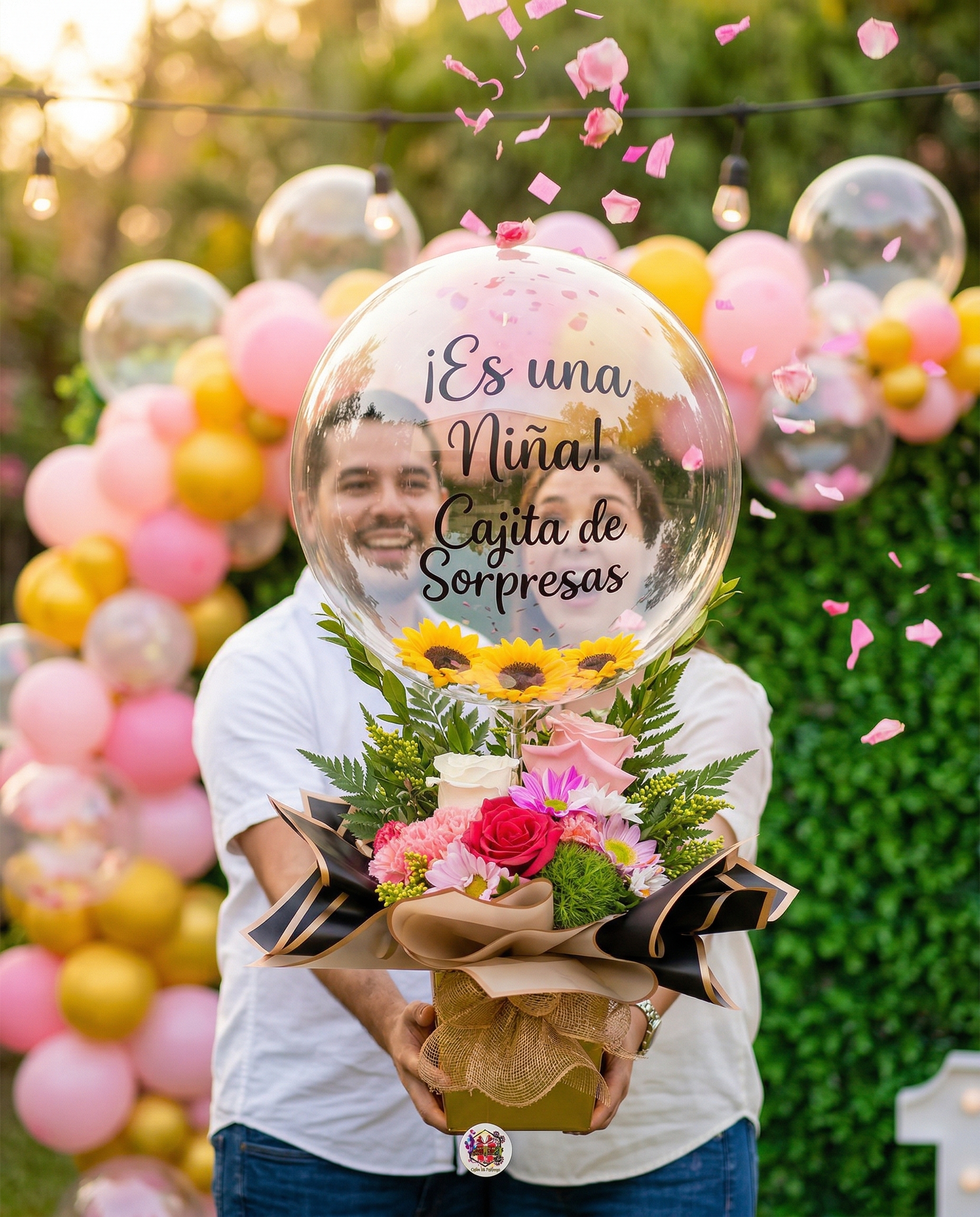 Gender reveal con globos - Cajita de Sorpresas