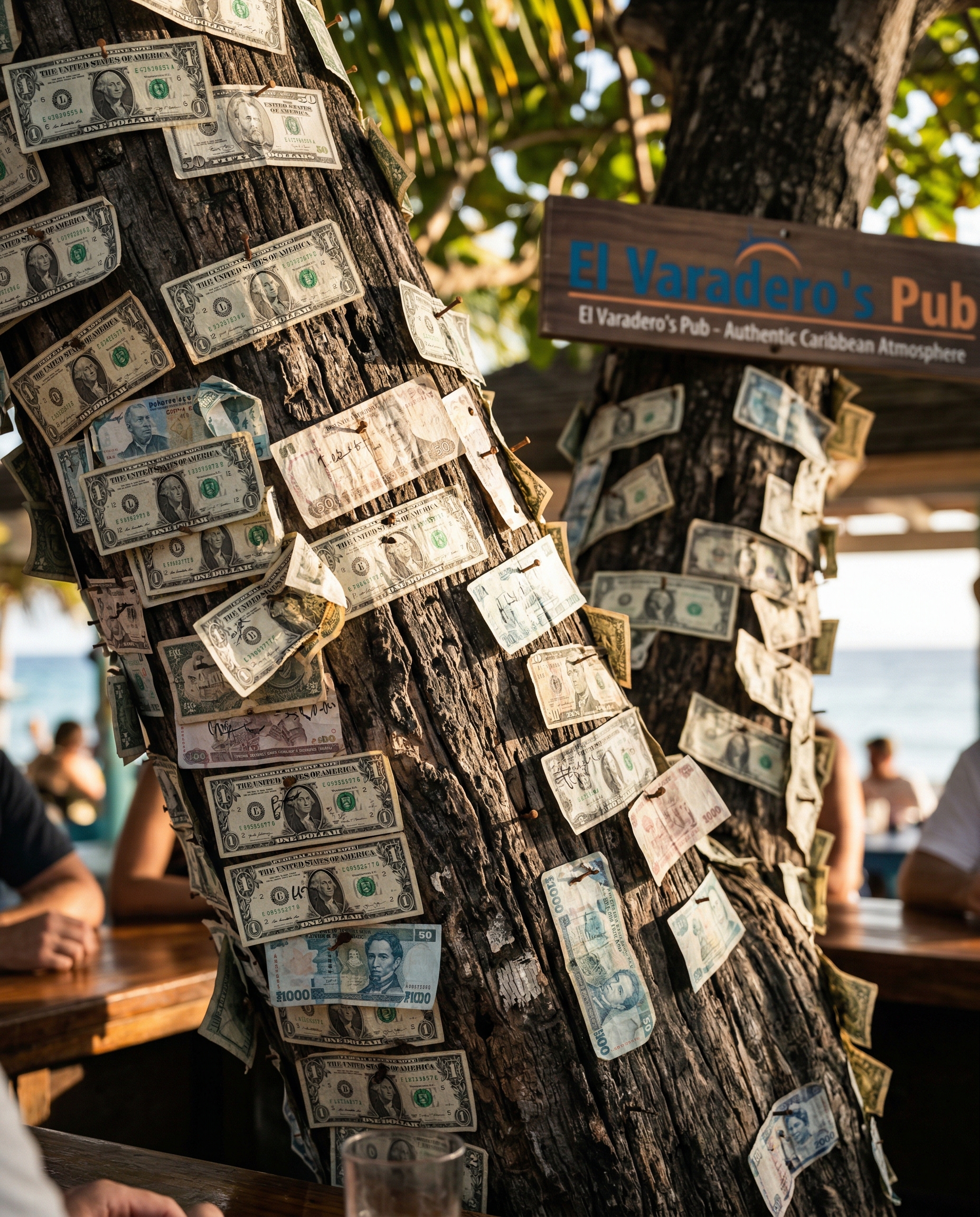 El árbol del dinero en El Varadero's Pub