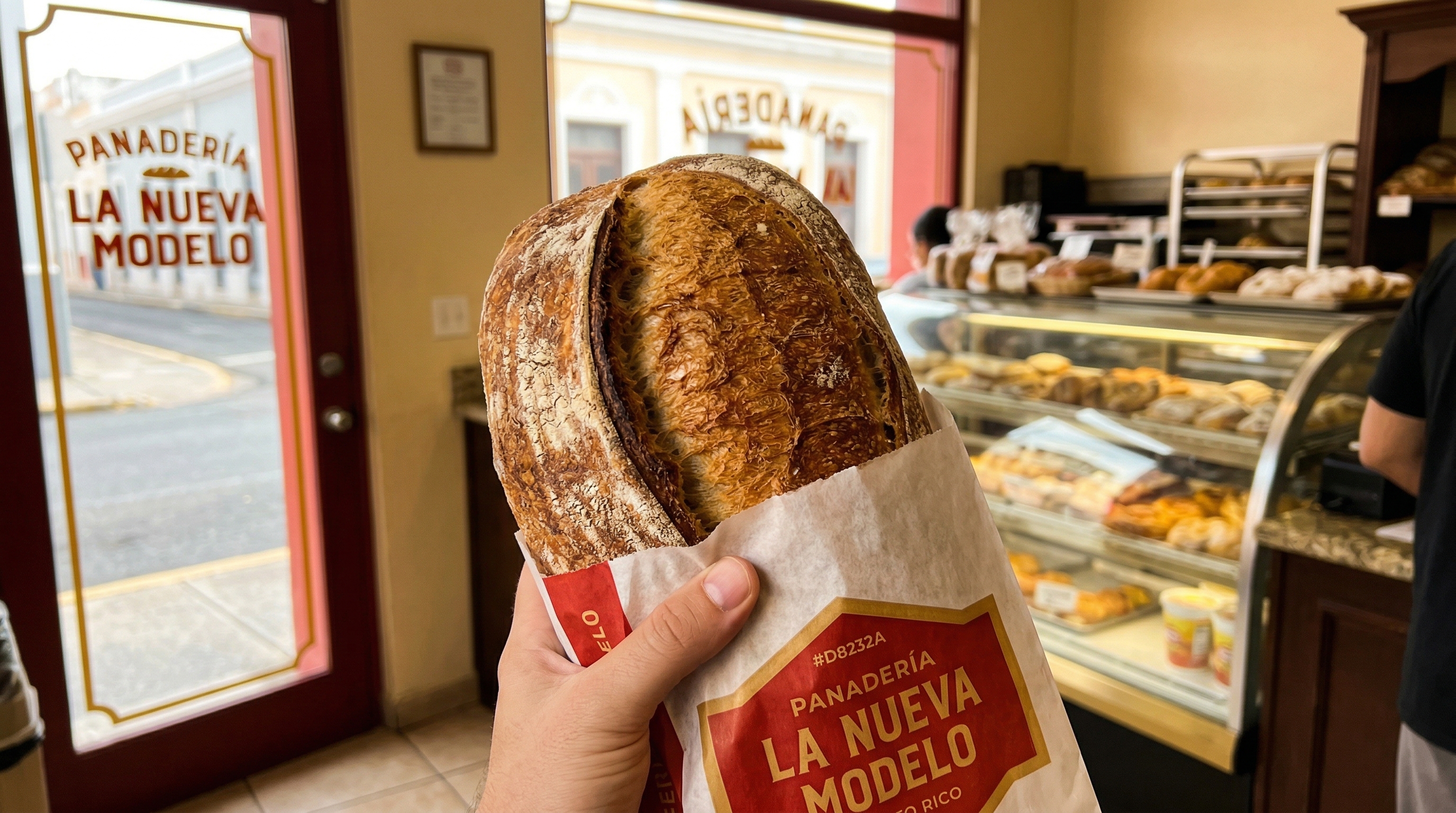 Pan artesanal recién horneado — Panadería La Nueva Modelo, Ponce P.R.
