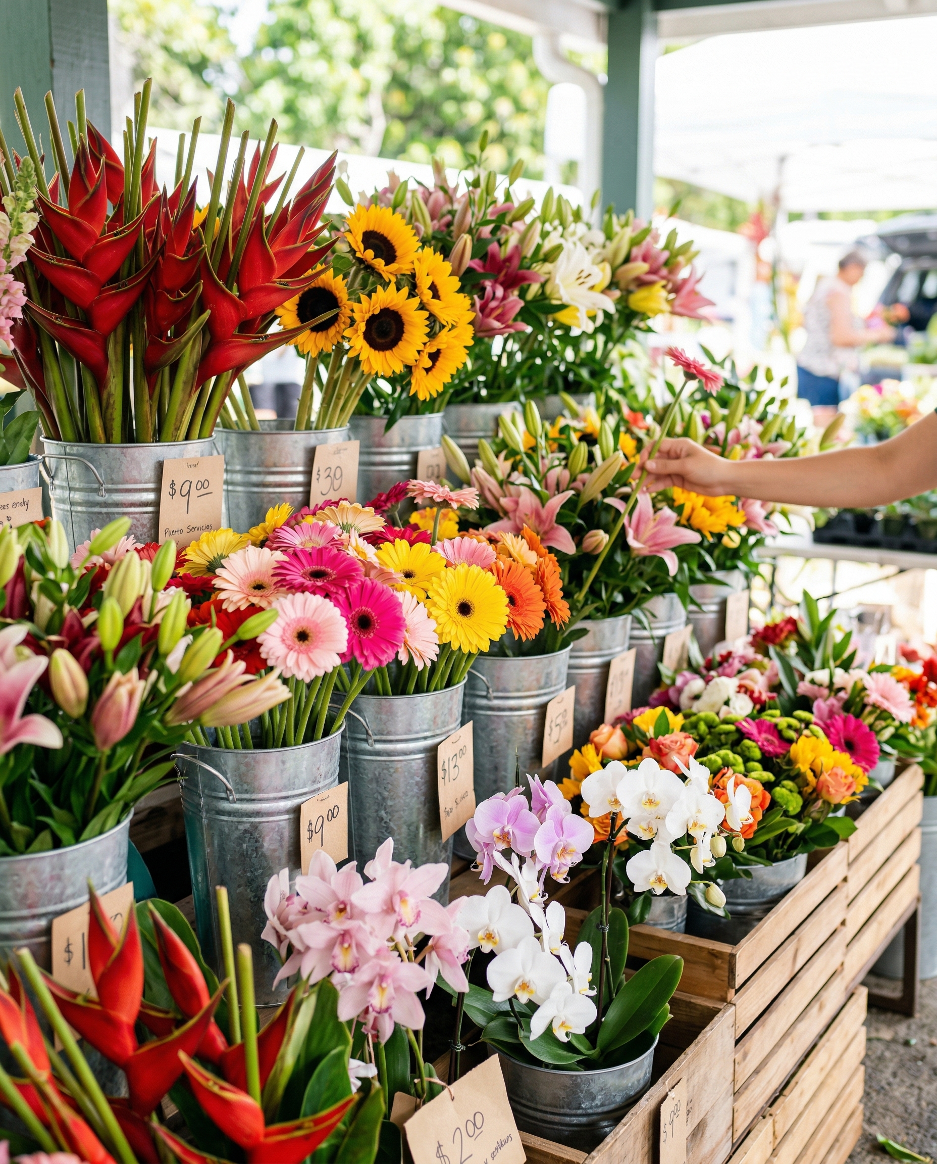 Mercado de flores frescas