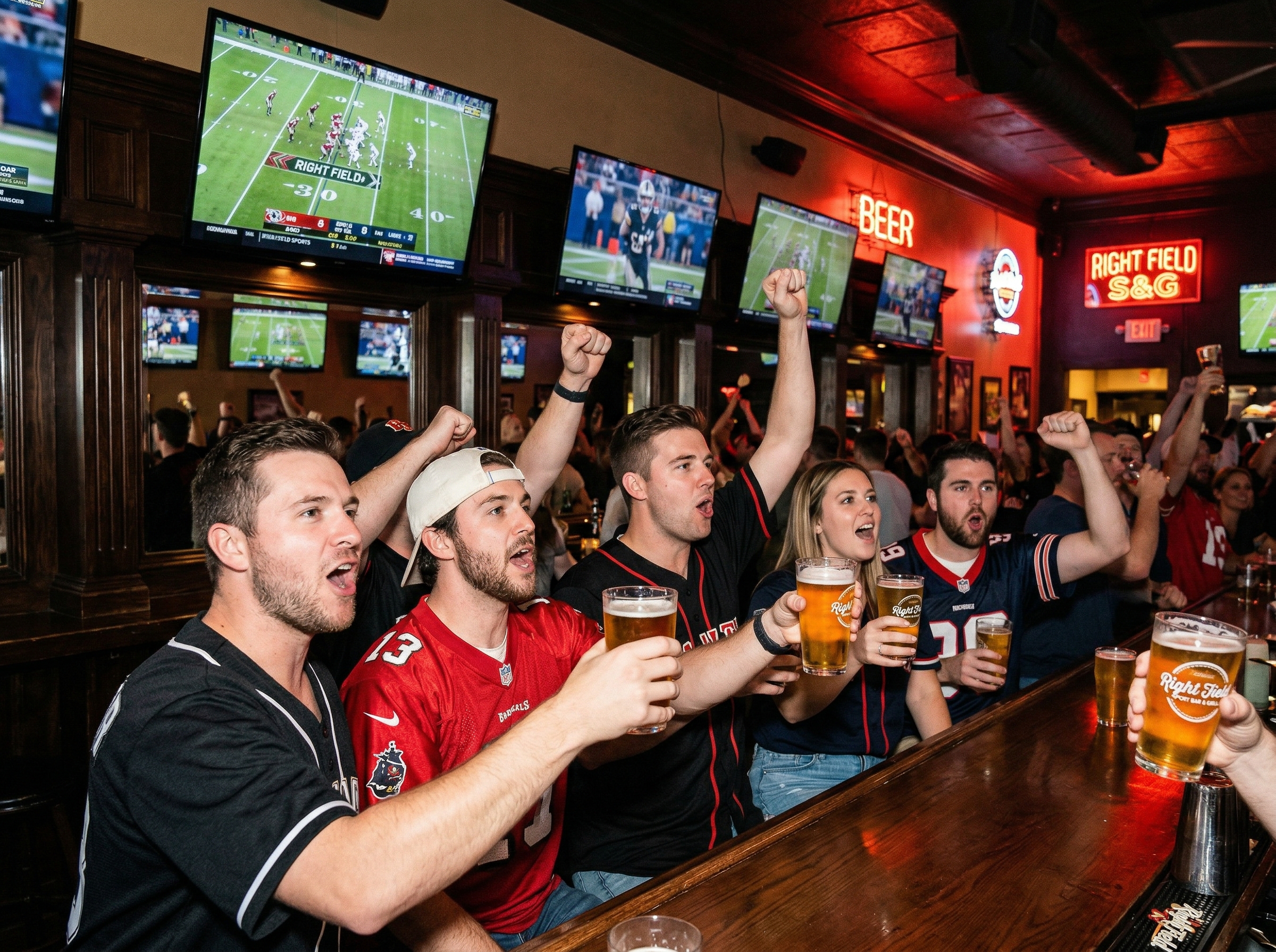 Ambiente del Right Field Sport Bar