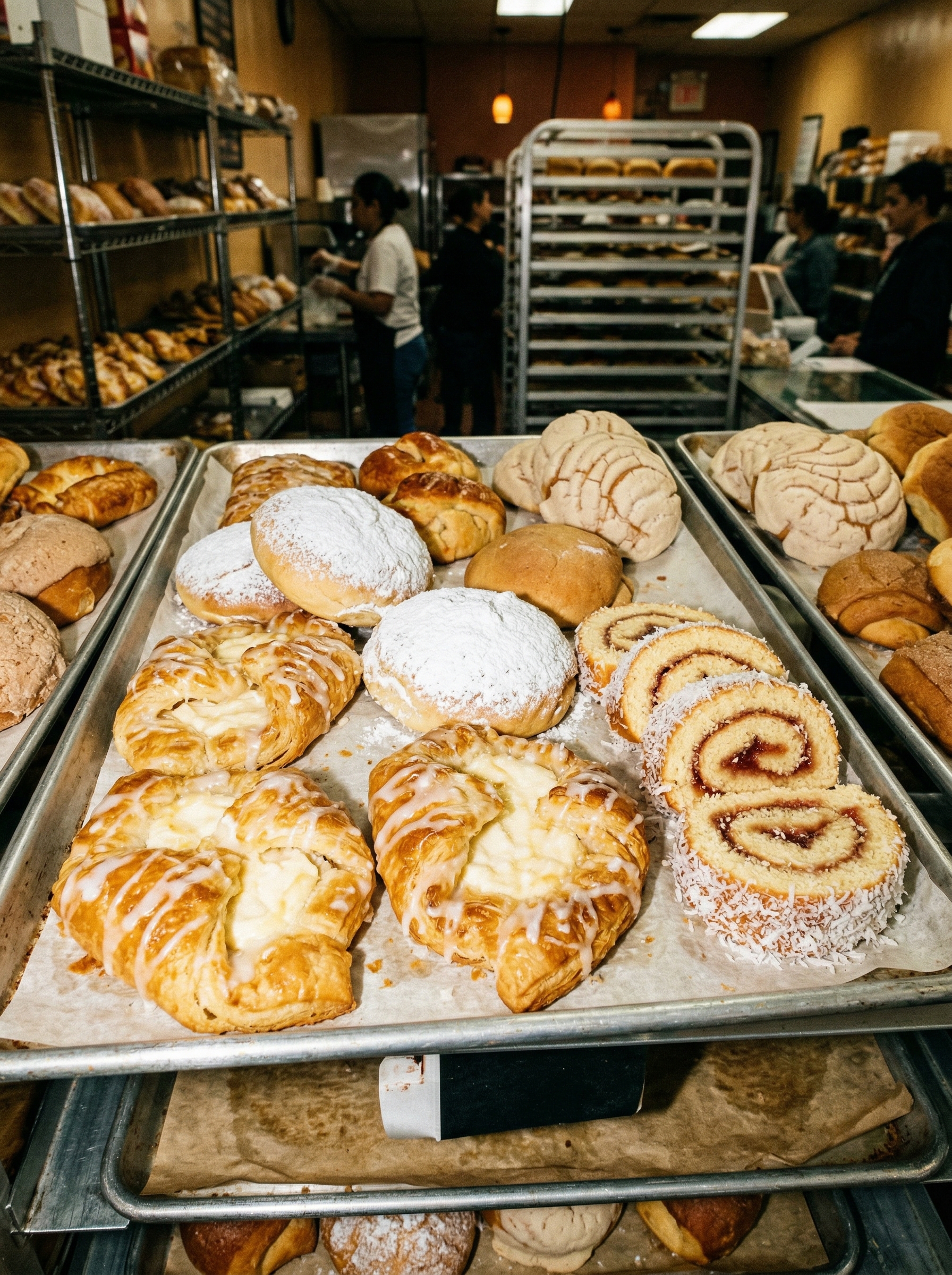 Surtido de pasteles y repostería en Panadería La Maravilla