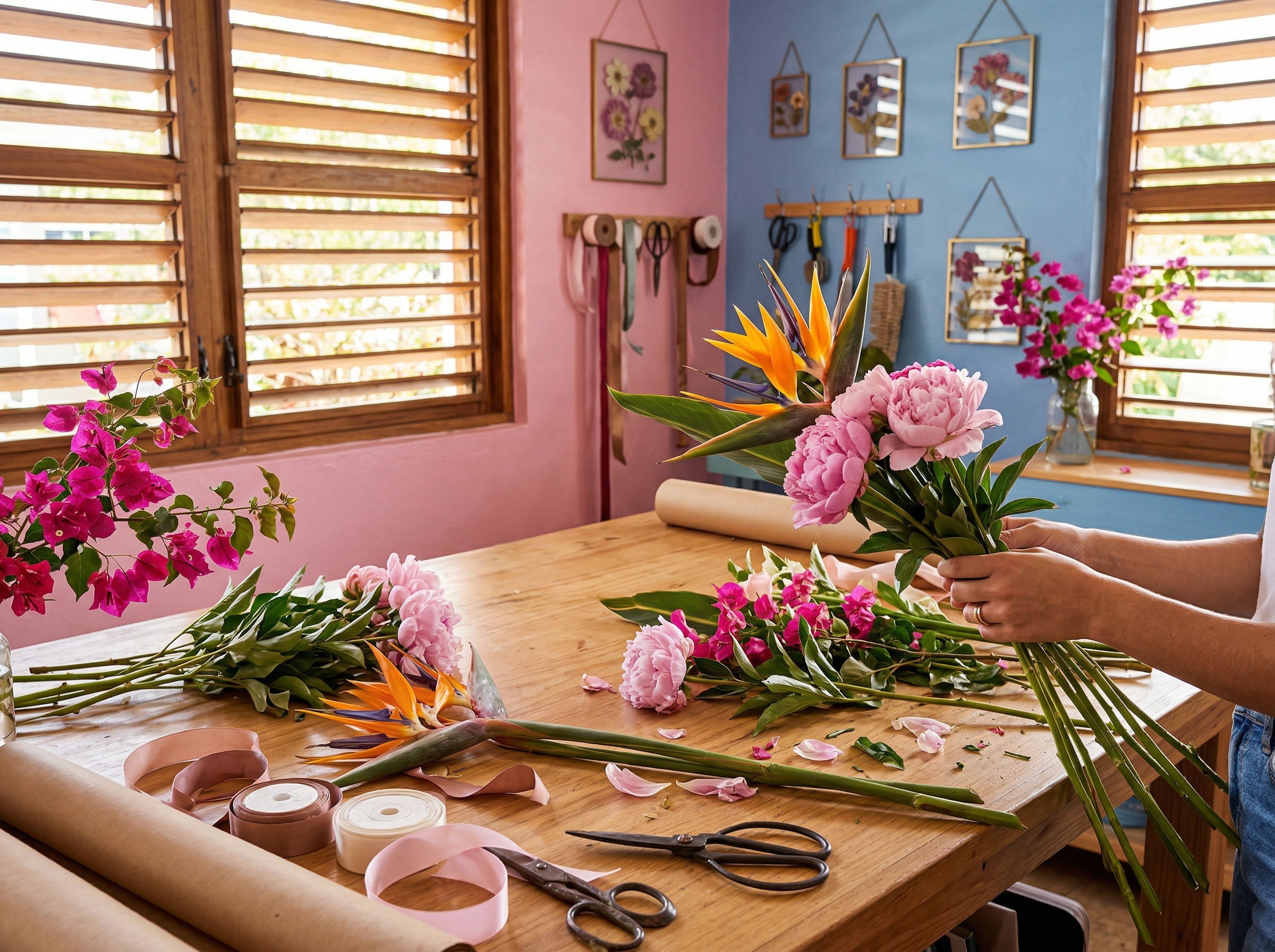 El taller de Floristería Creativa — donde nacen las creaciones