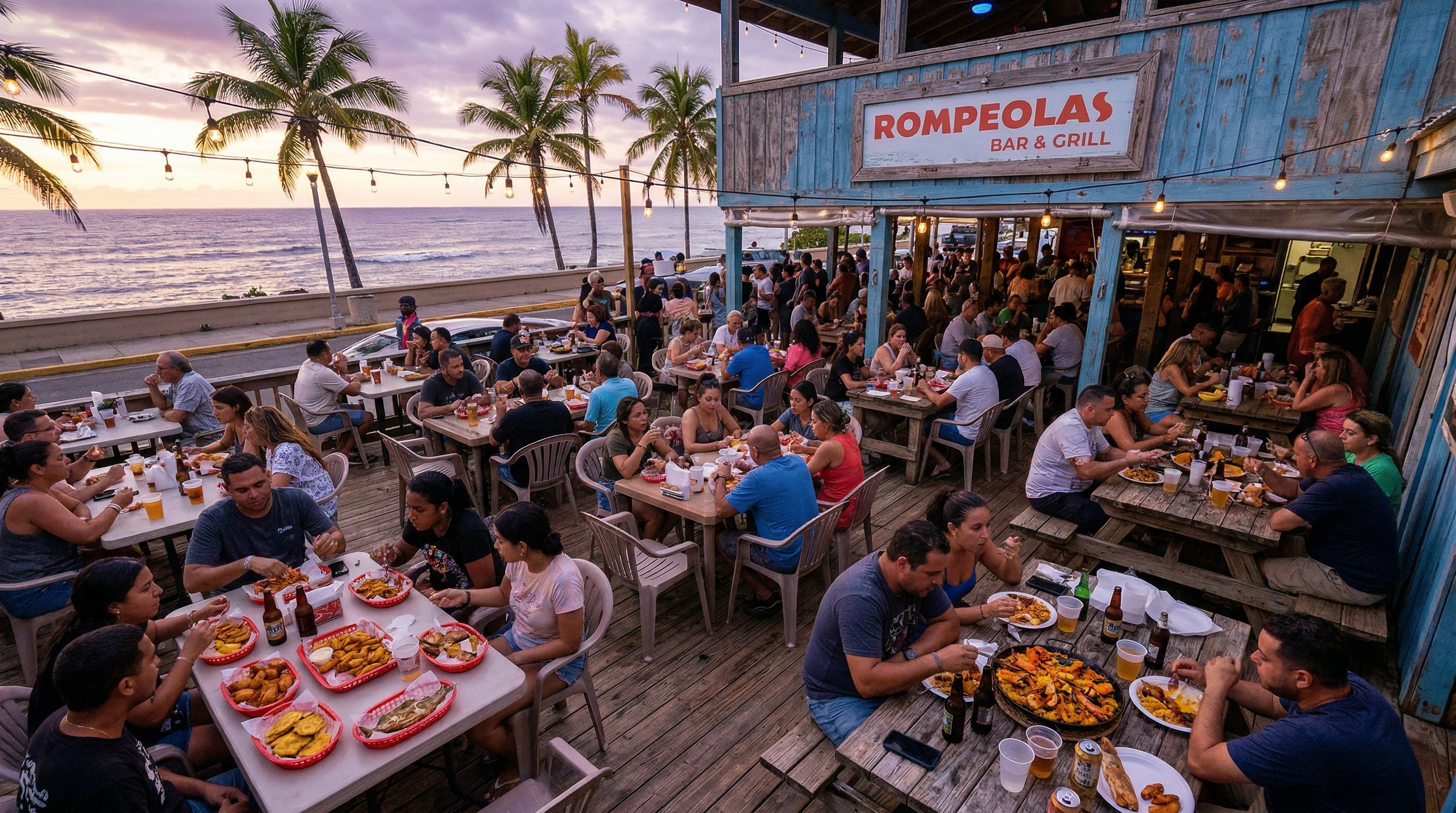 El ambiente y la comunidad de Rompeolas Bar & Grill