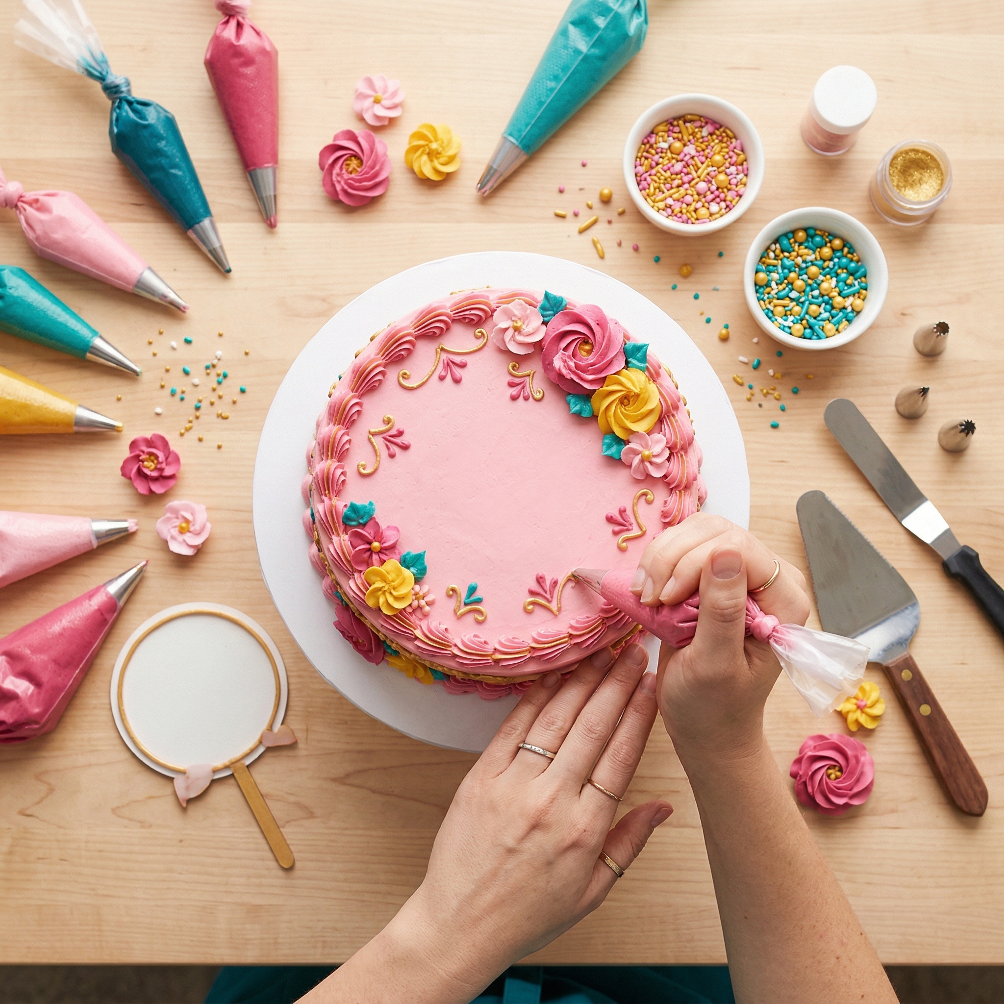 Detalle decorativo de bizcocho