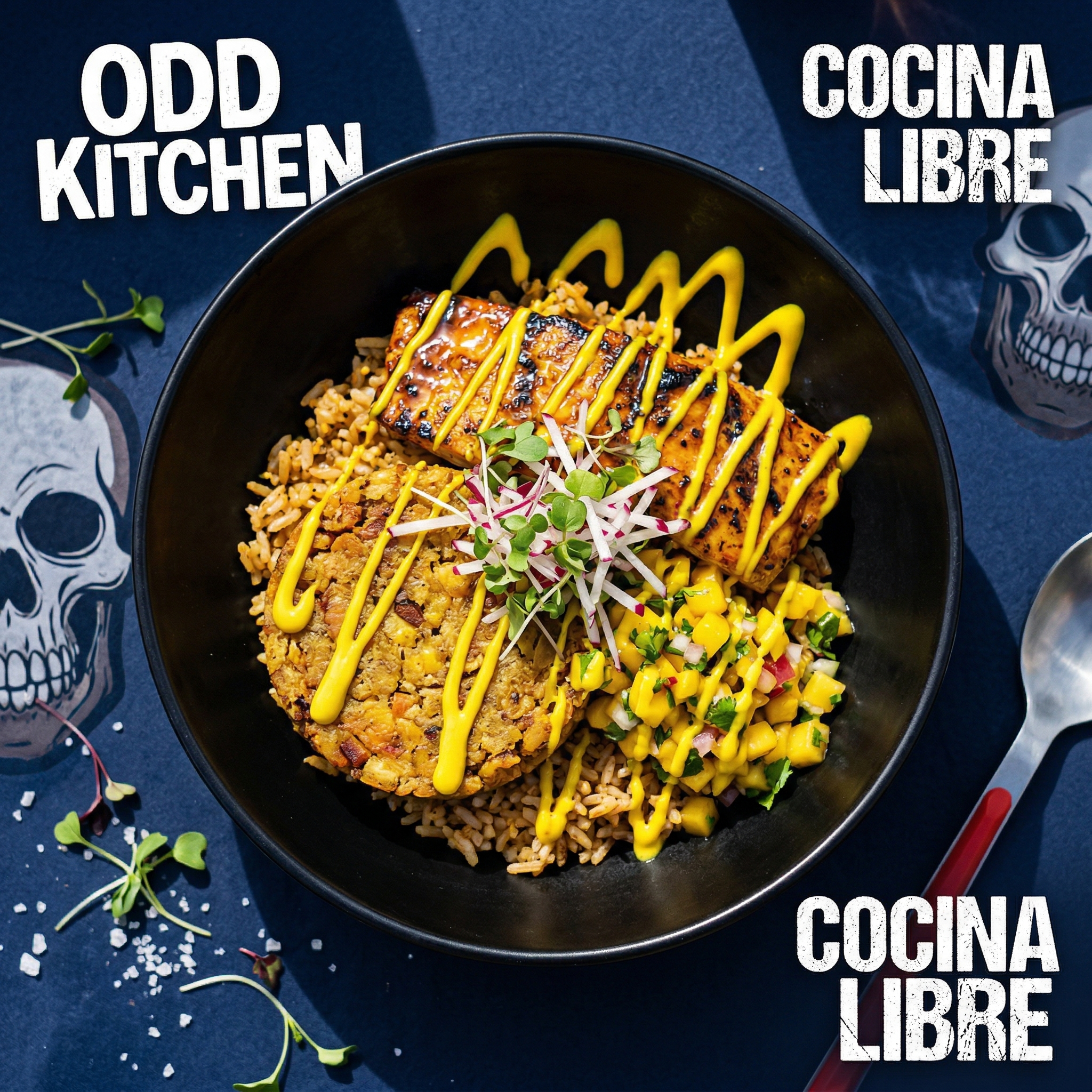 Bowl de fusión de ODD Kitchen — combinación de sabores internacionales