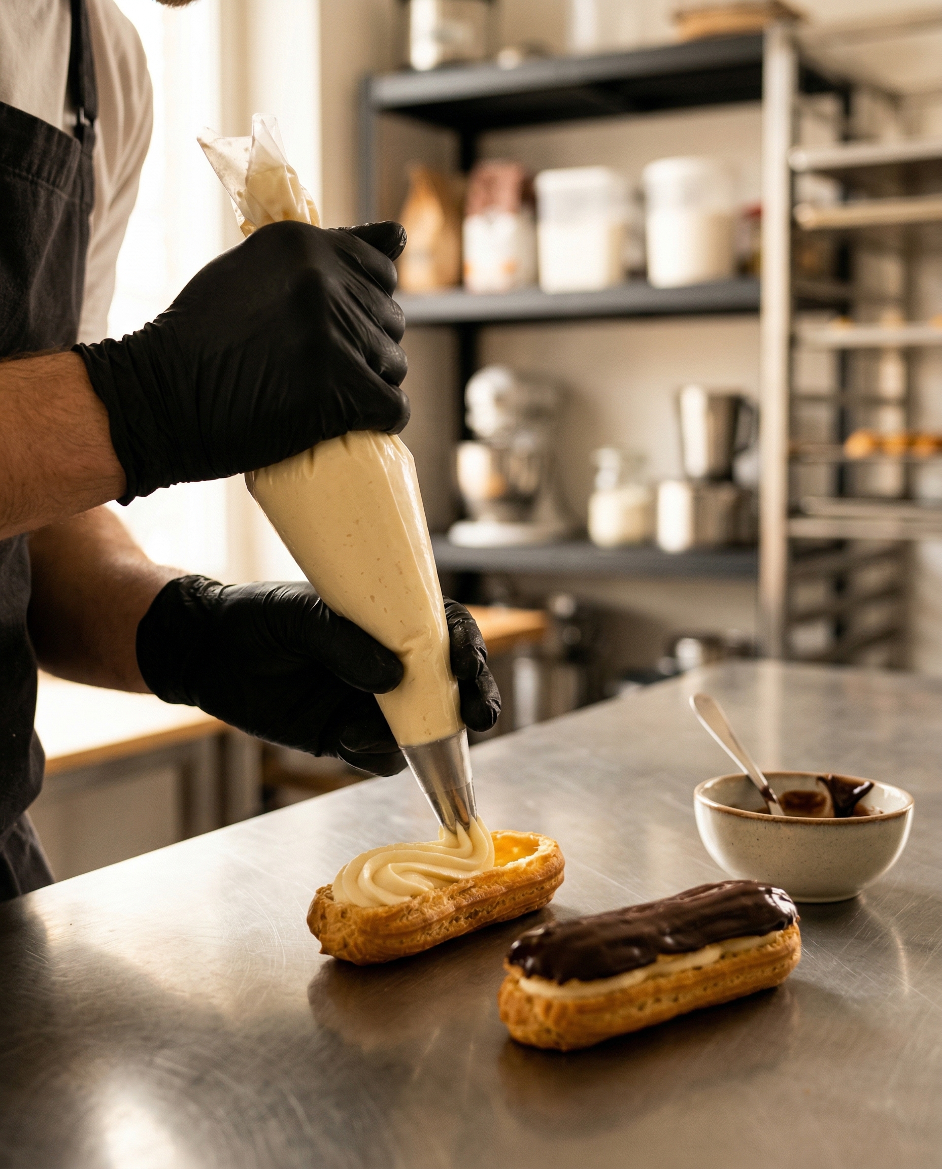 Pastelero artesano trabajando en Don Ruiz Bakes — elaboración de croissants