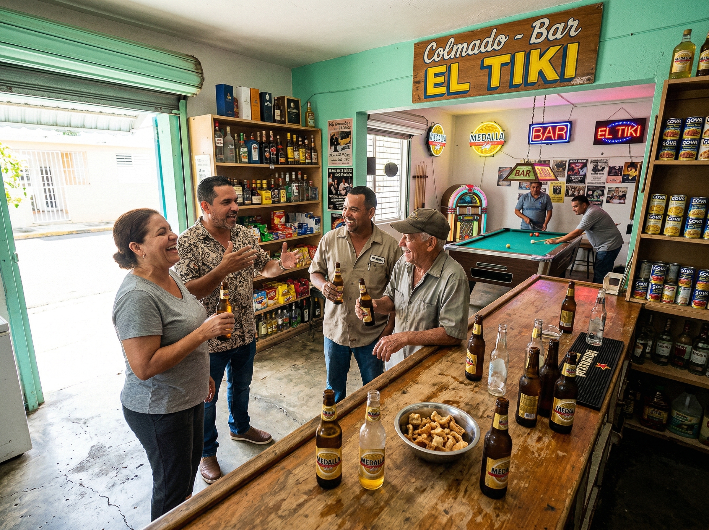 Interior del Colmado Bar El Tiki