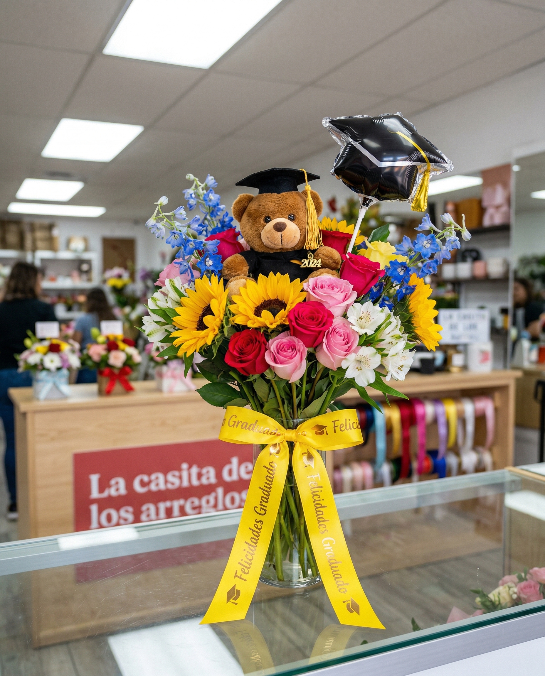 Arreglo floral para graduación