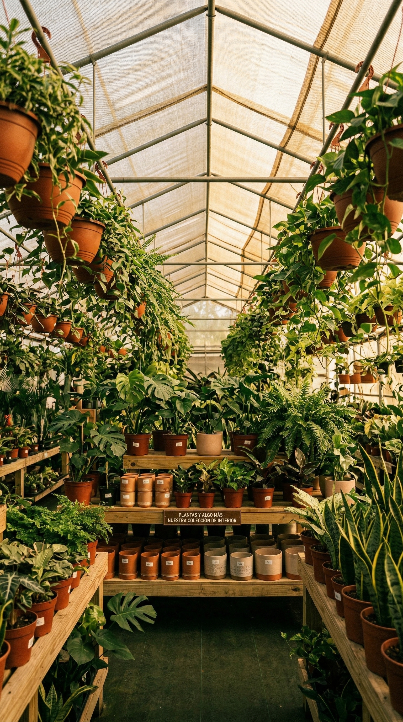 Pasillo del invernadero — Plantas y Algo Más