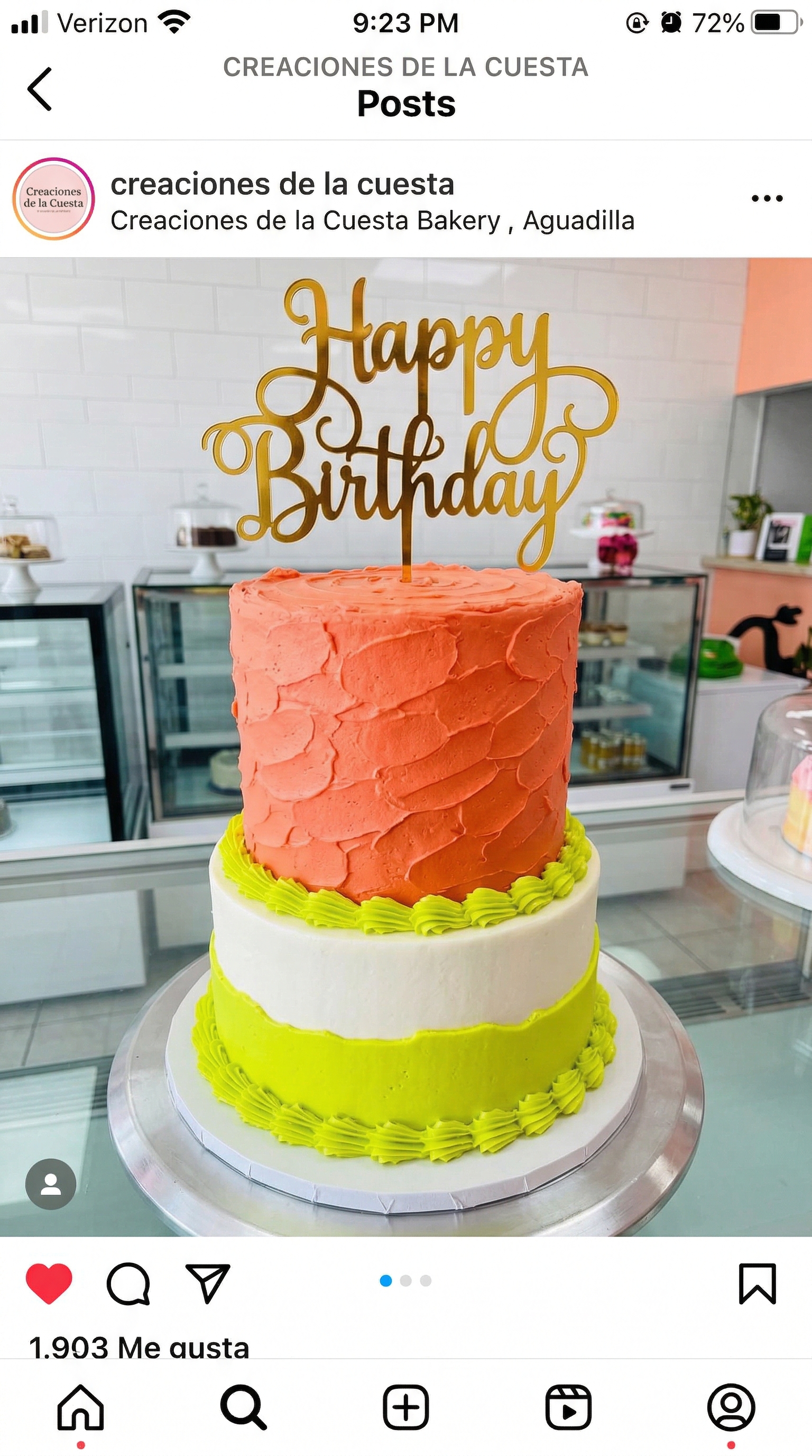 Bizcocho artesanal de Creaciones de la Cuesta