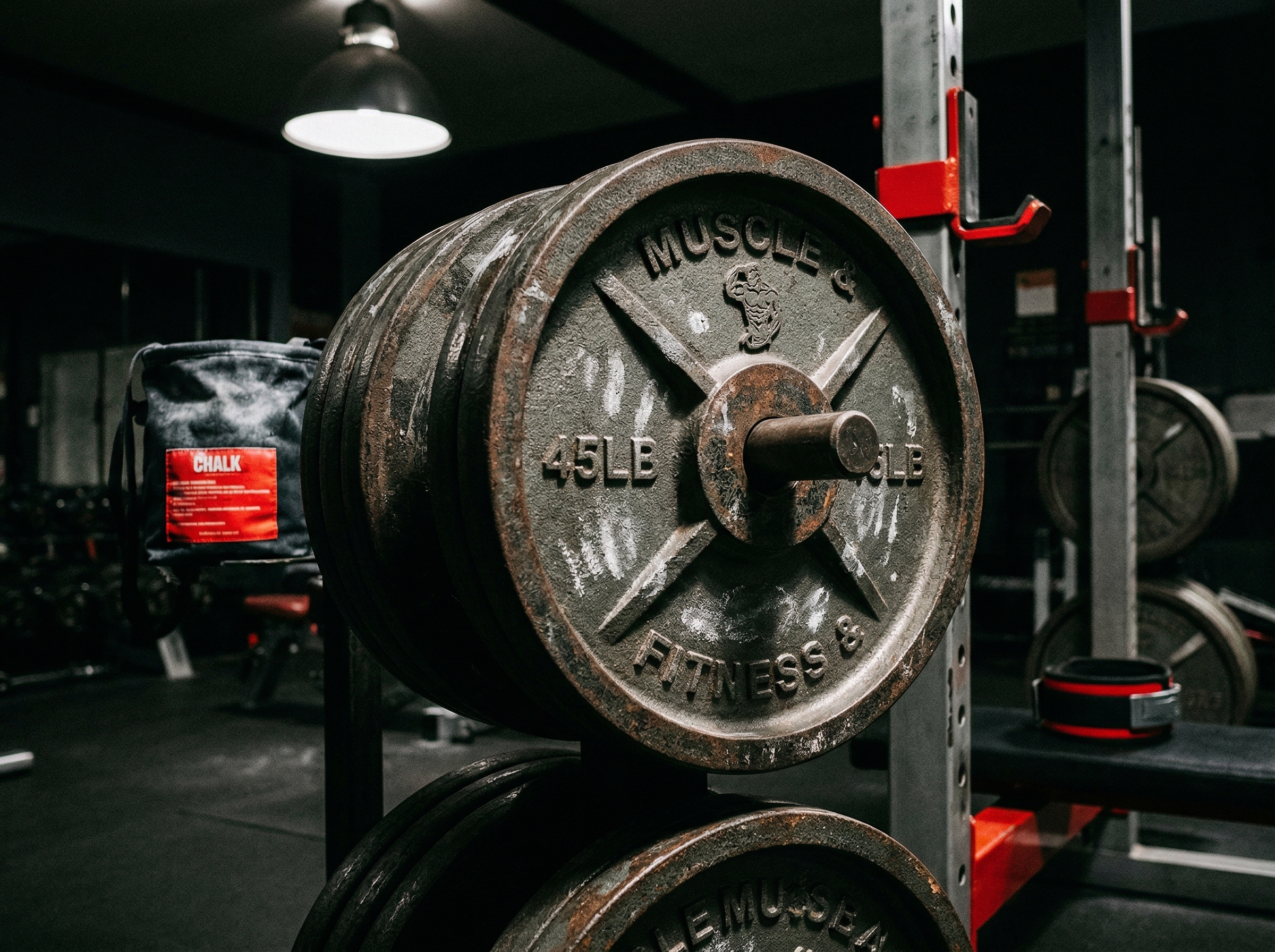 Weight plates closeup — Muscle & Fitness Gym