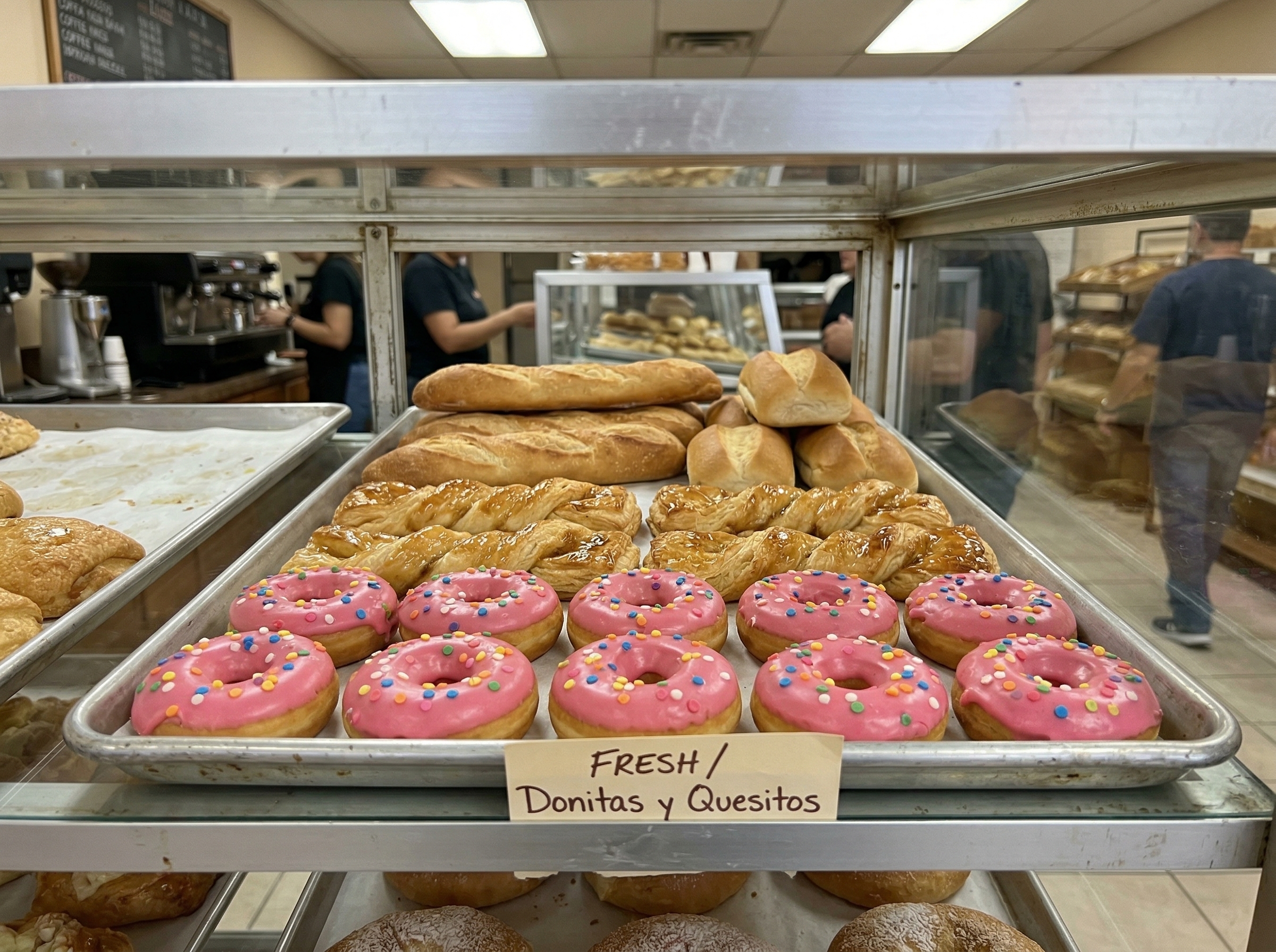 Exhibidor de productos frescos en Panadería Valle Tolima