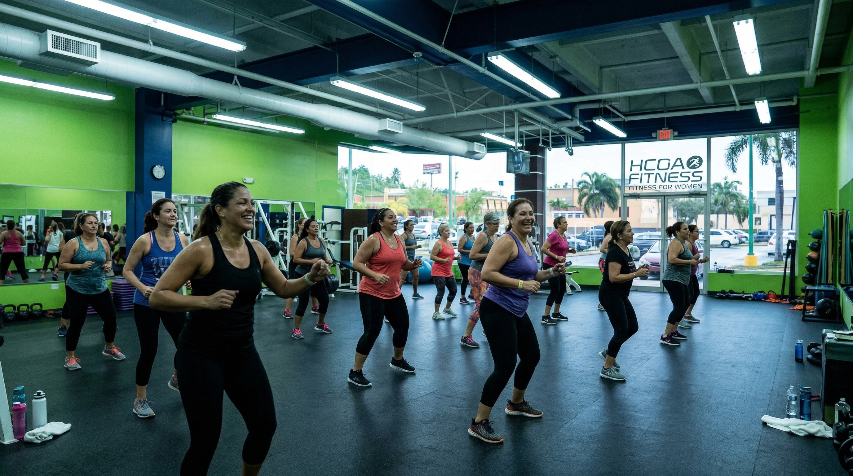 Clase grupal de fitness en HCOA