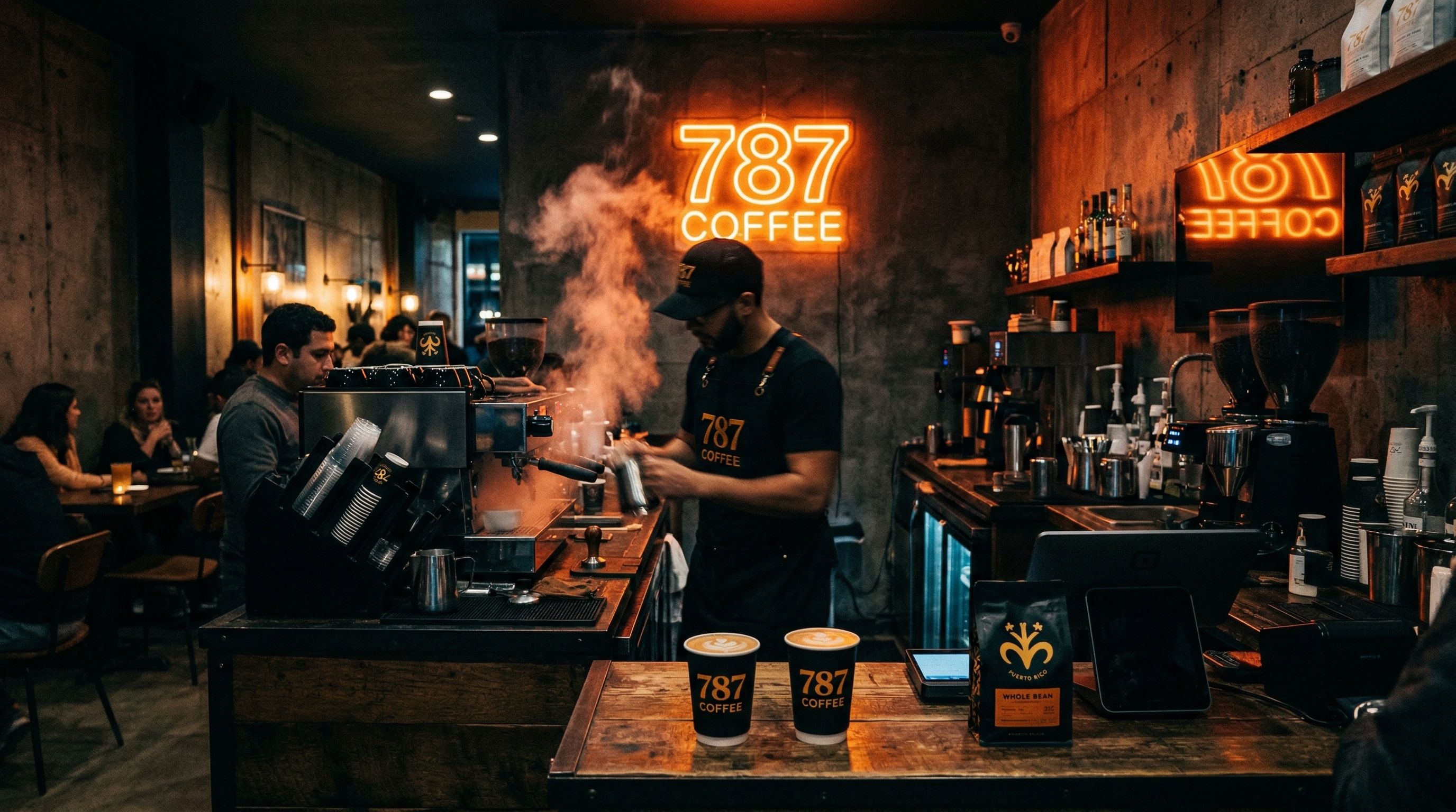 Interior del café 787 Coffee