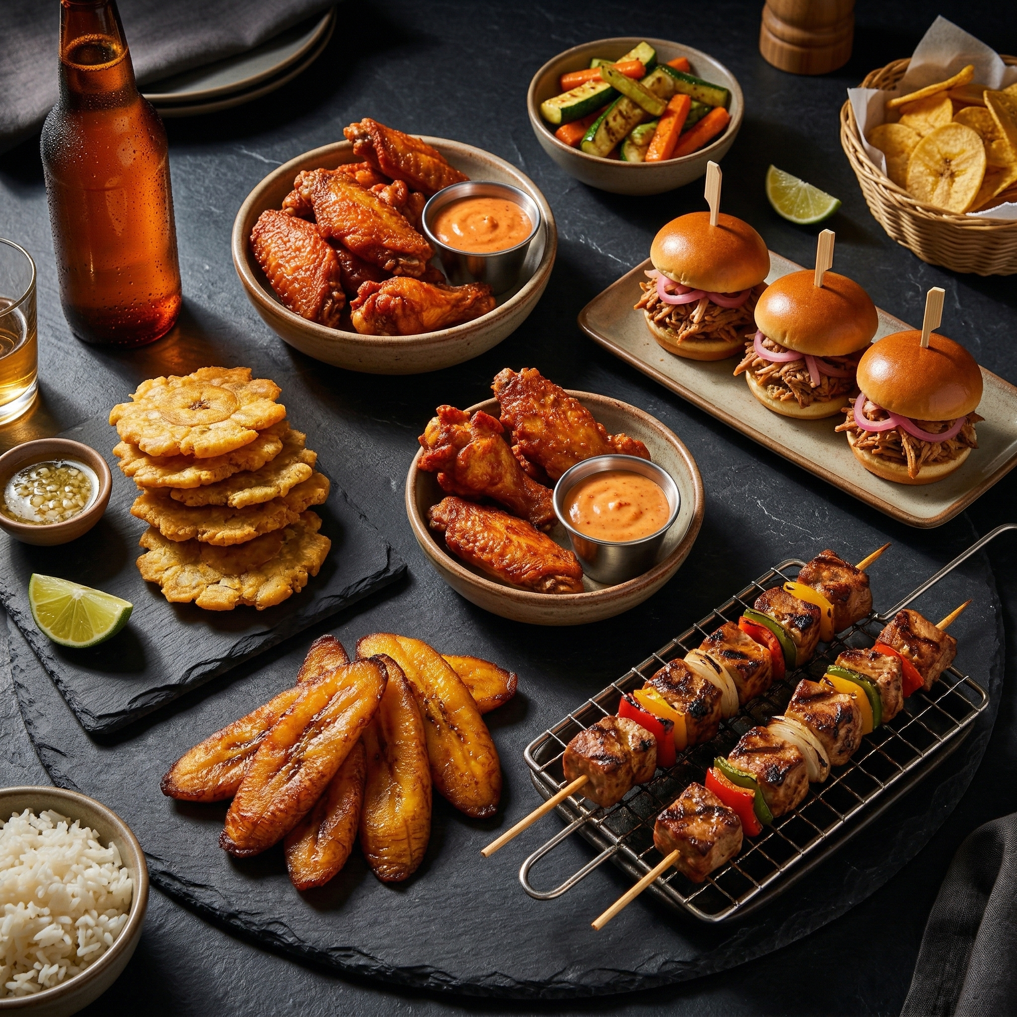 Comida puertorriqueña en El Piru Piru Sport Bar