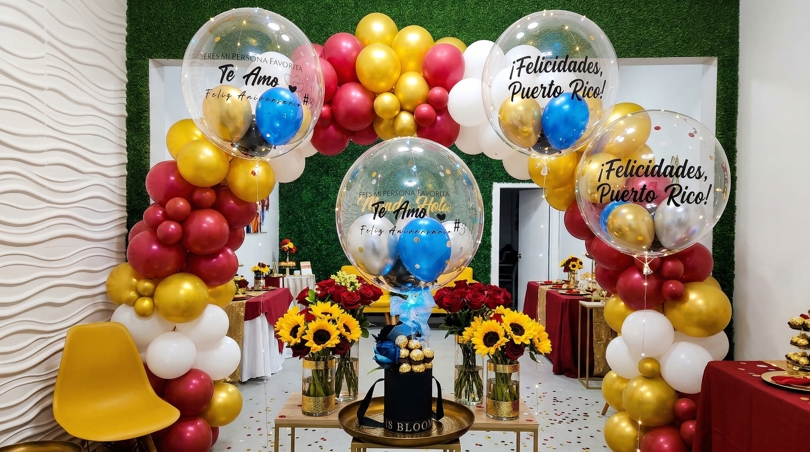 Decoración de globos y arco para evento en Moca Puerto Rico