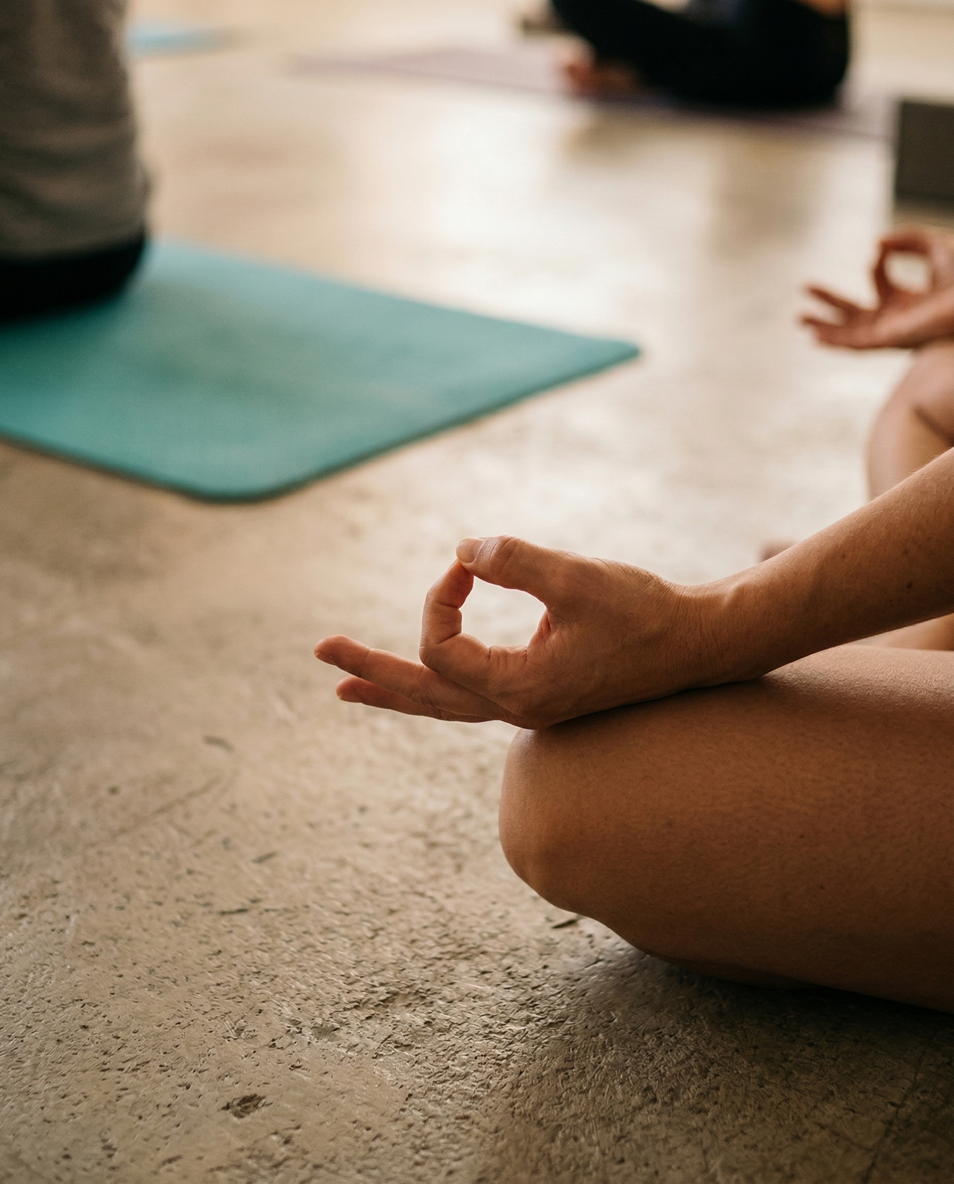 Manos en mudra, manos unidas en gesto de bienestar