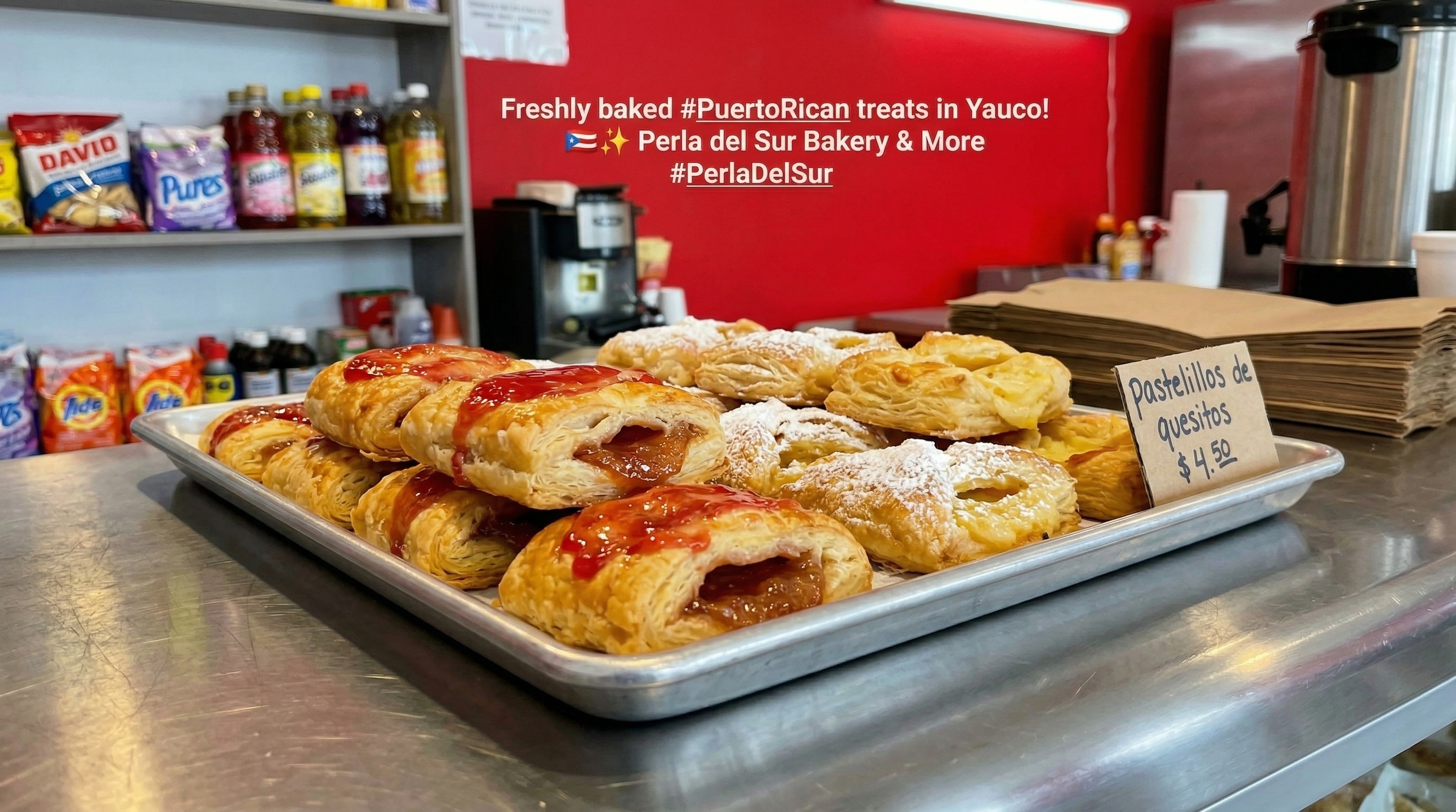 Bandeja de pastelillos de guayaba frescos — Perla del Sur Bakery