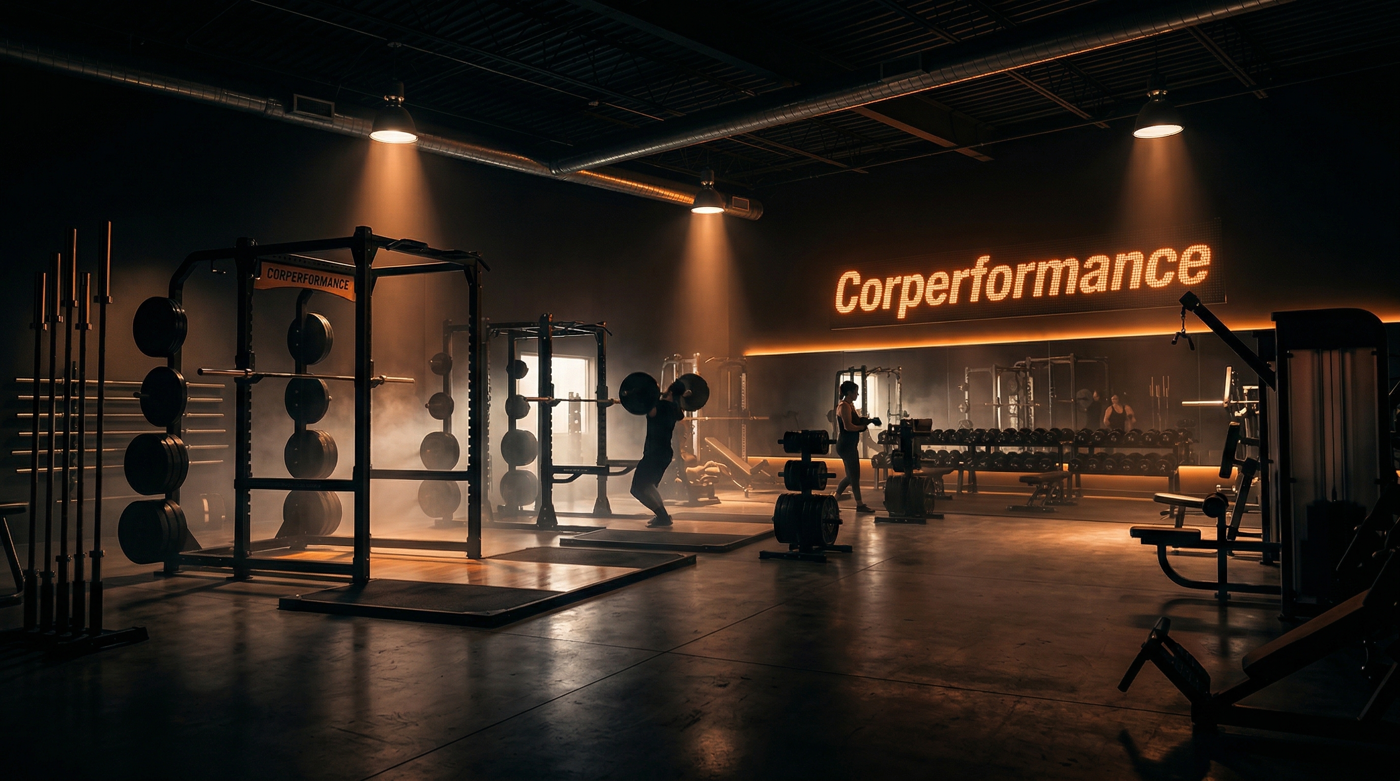 Interior nocturno de Corperformance Fitness Center