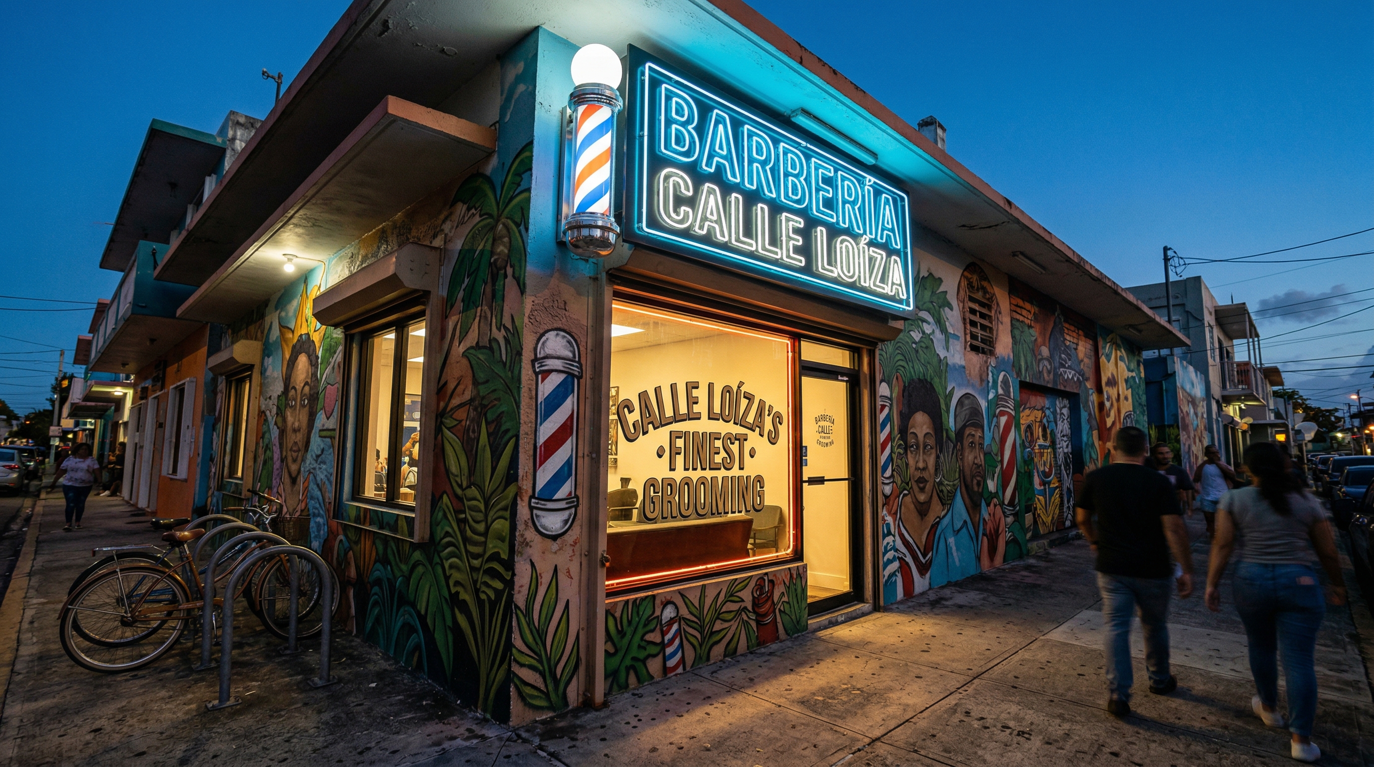 Fachada exterior de Barbería Calle Loíza en Santurce, San Juan
