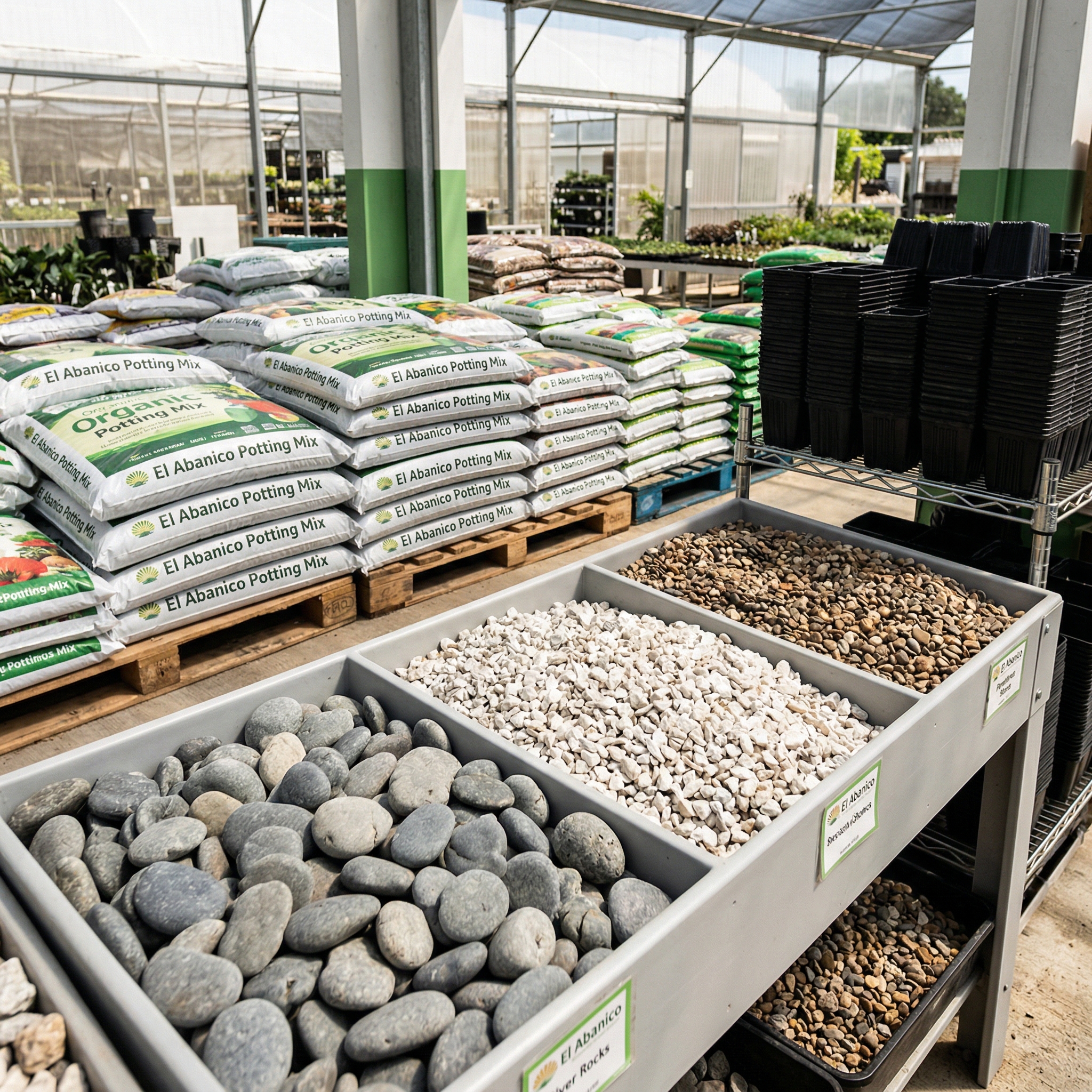 Piedras decorativas y materiales de paisajismo