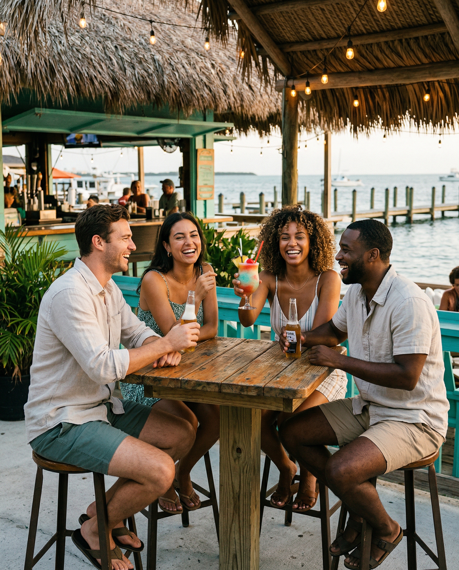 Guests enjoying the atmosphere at 5 o'Clock Somewhere Bar