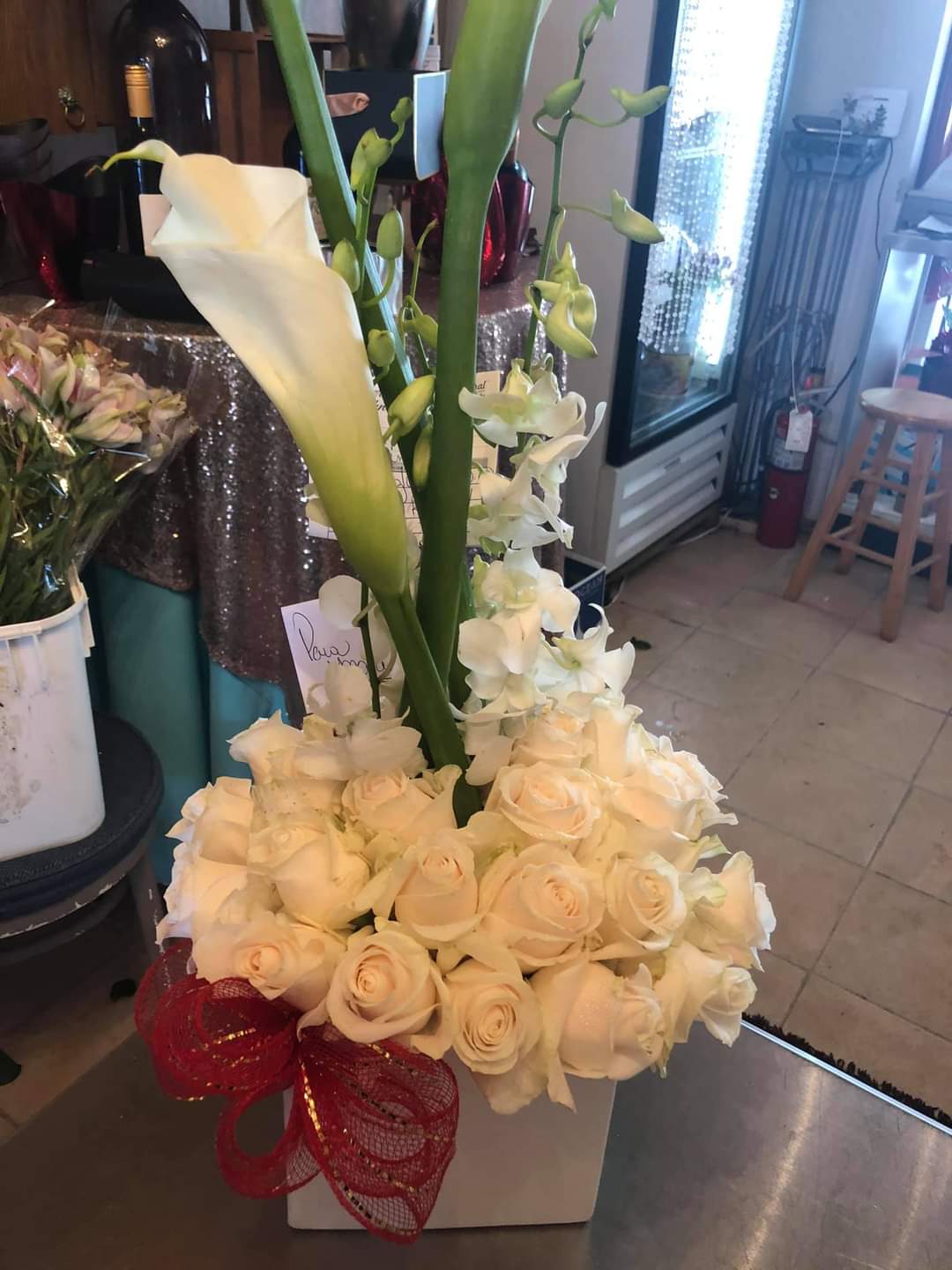 Panorámica de arreglos florales