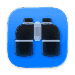 Apple Remote Desktop, Binoculars, Goggles, Glasses, Blue (Liquid Glass)