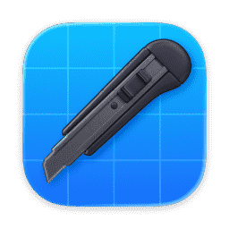 Icon Slate, Editor, Graphic Slice, Asset, Cutter, Knife, Blueprint (Liquid Glass)