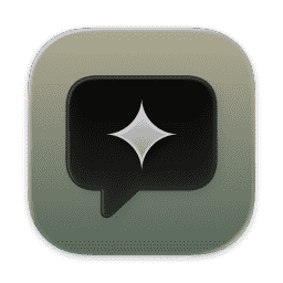 Flux Kontext, Black Bubble, Assistant, AI Chat, Sparkle (Liquid Glass)