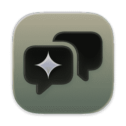 Flux Kontext Chat, Black Bubbles, Assistant, AI Chat, Sparkle (Liquid Glass)