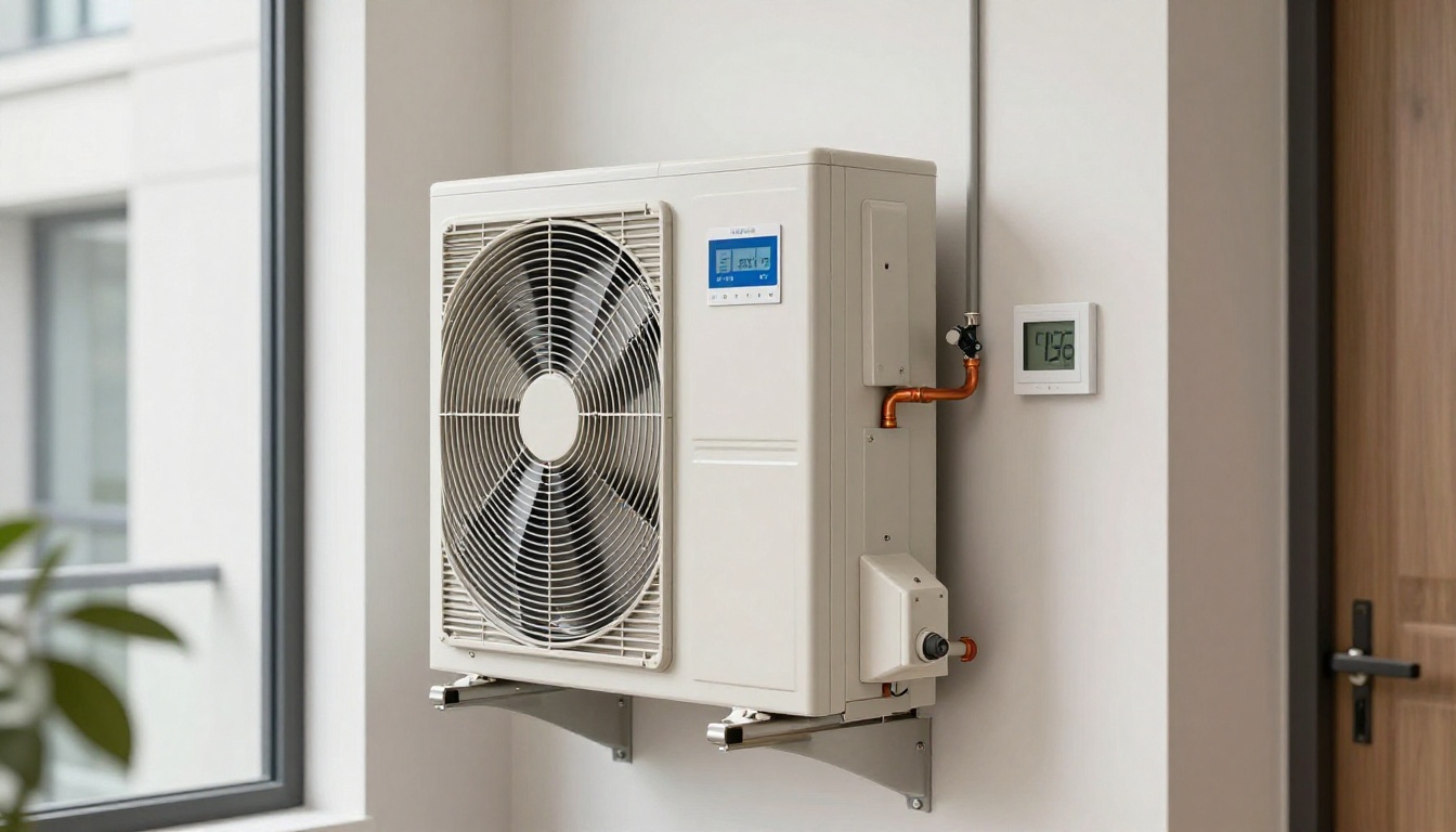 Modern high-rise condo hallway in North York with HVAC equipment visible.